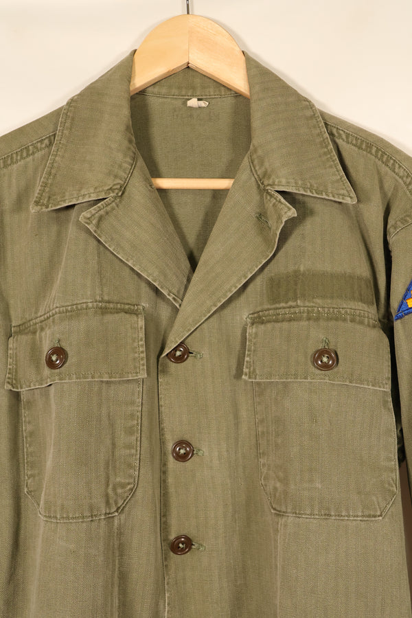 Late 1940s–1950s, U.S. Army, M-47 HBT Utility Shirt with Patches, Used