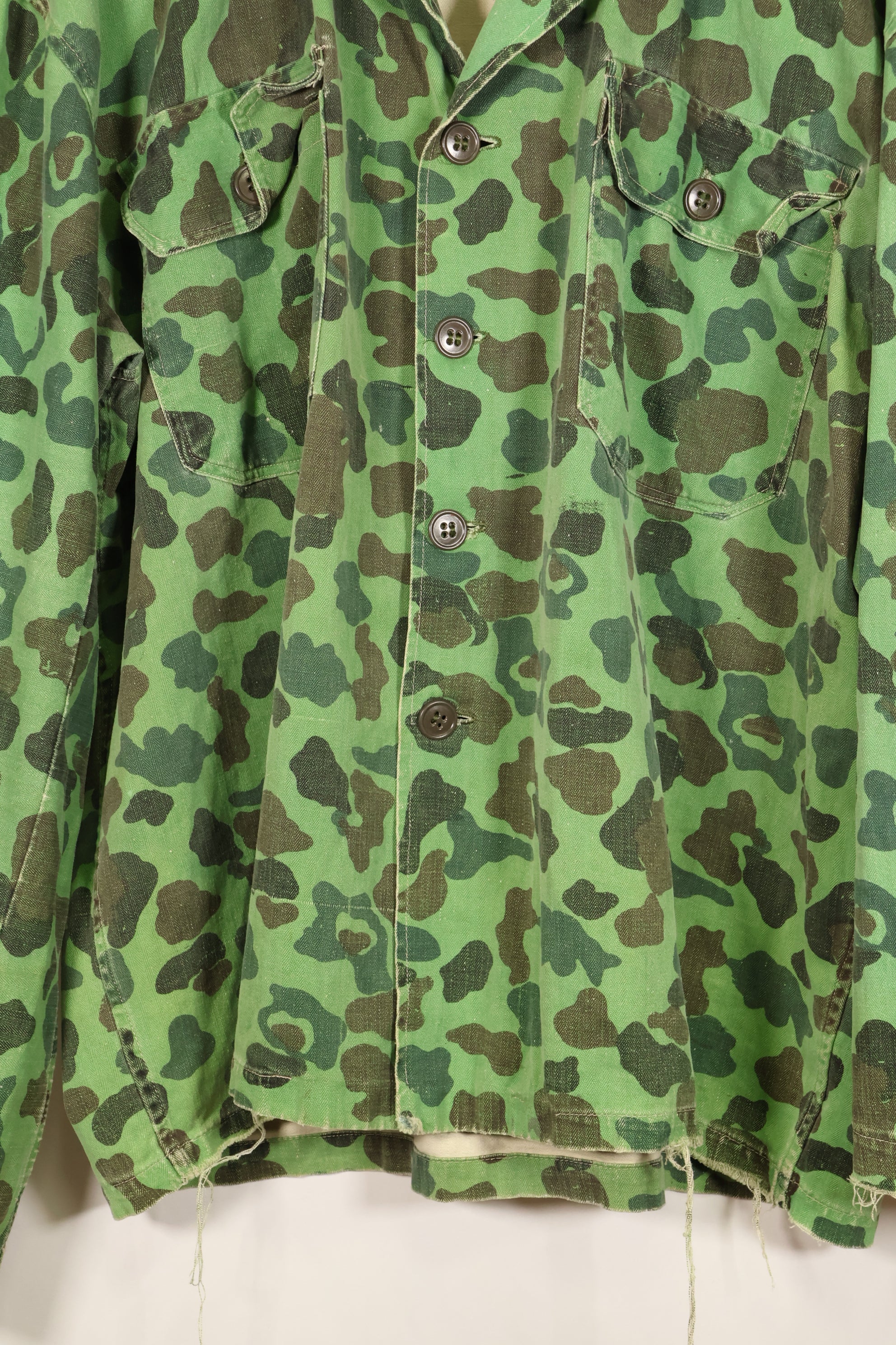 Late 1960s-early 1970s U.S. Navy advisor shirt, frogskin camouflage, locally sourced, used.