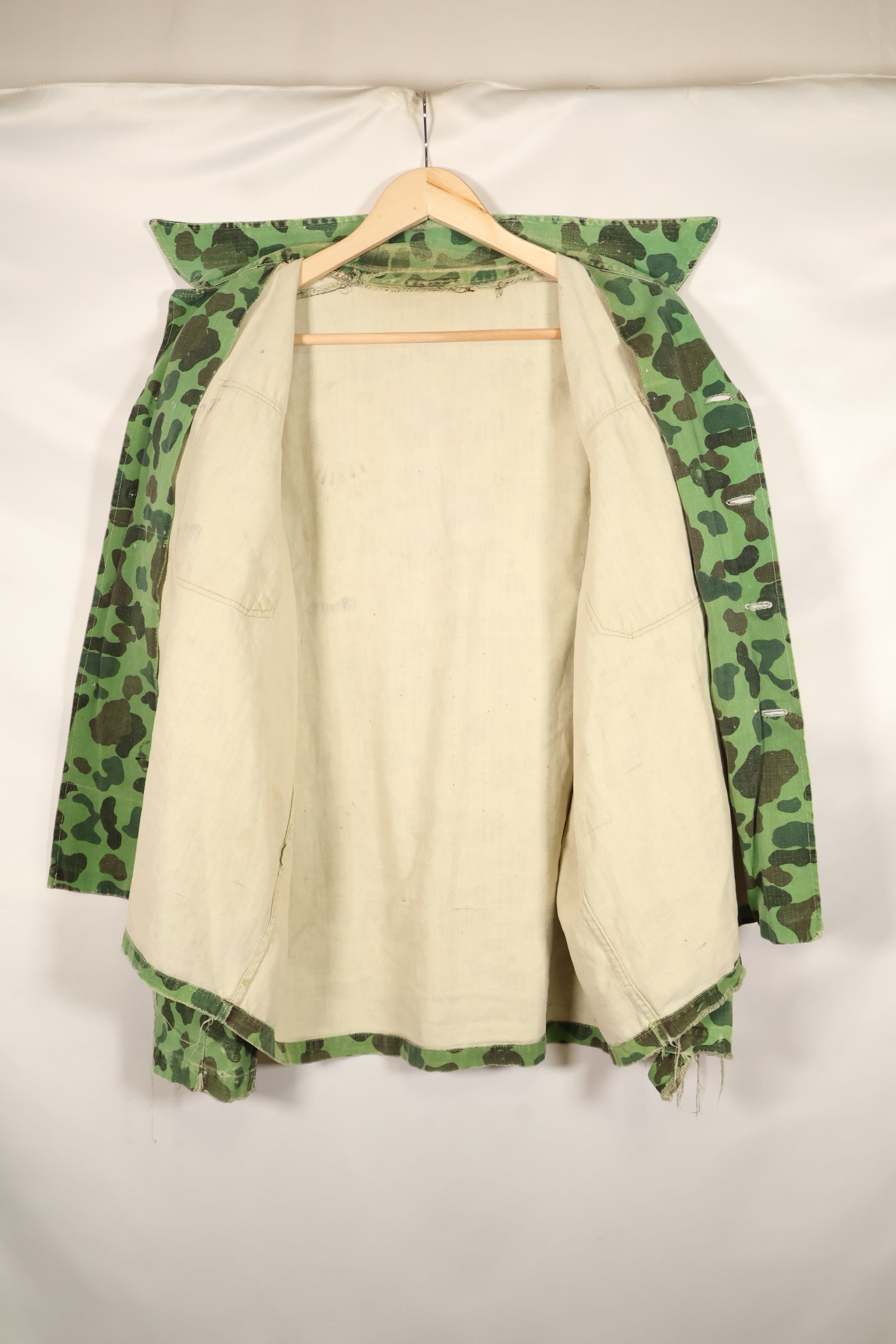 Late 1960s-early 1970s U.S. Navy advisor shirt, frogskin camouflage, locally sourced, used.