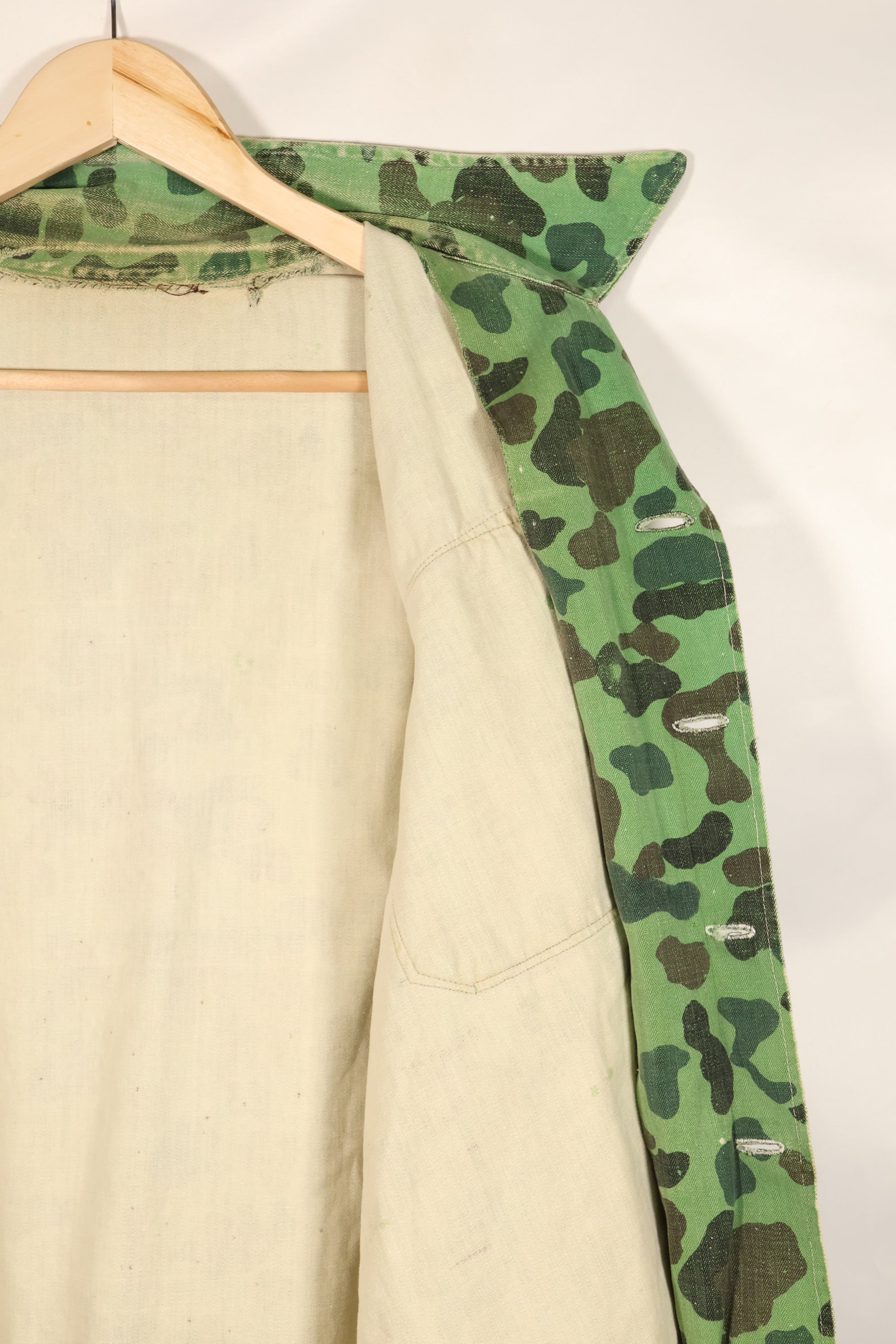 Late 1960s-early 1970s U.S. Navy advisor shirt, frogskin camouflage, locally sourced, used.
