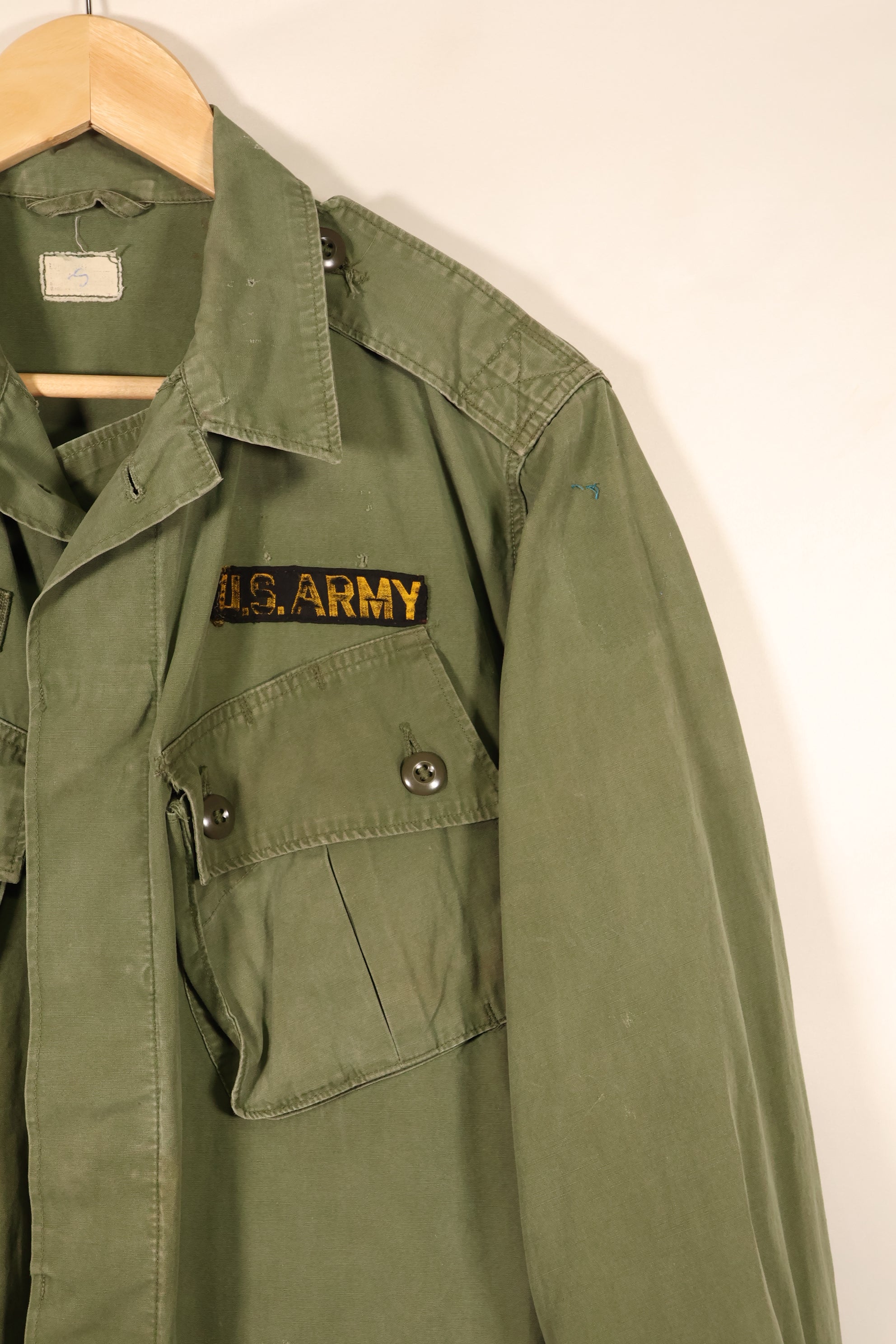 1963–64 Contract, Presumed S-L, 1st Model Jungle Fatigue Jacket with Patches, Used