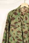 1940s-early 50s Japanese frogskin camouflage tailored jacket, HBT fabric, beautiful, used.