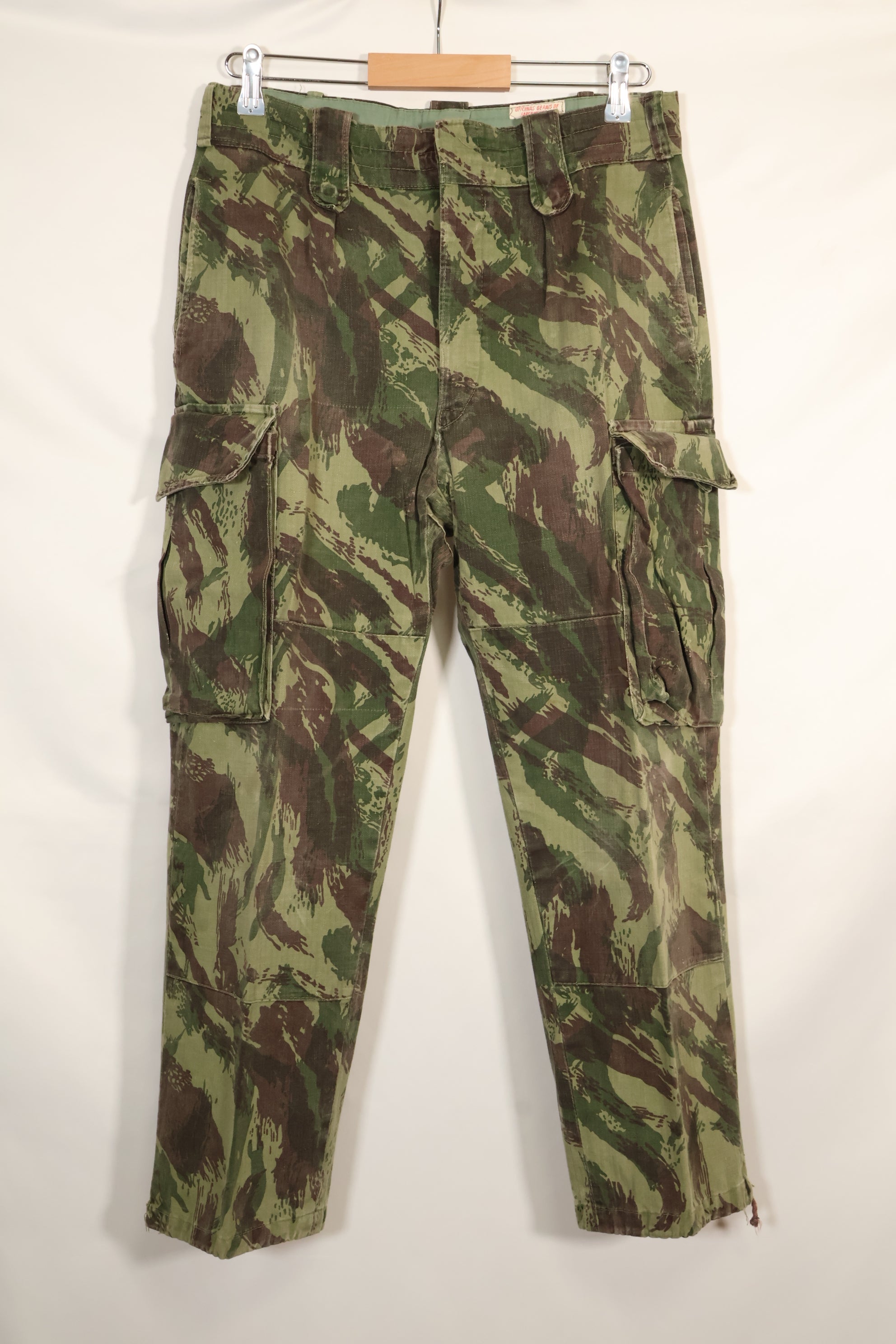 1960s-70s Portuguese Army Lizard Camouflage Cargo Pants, used.