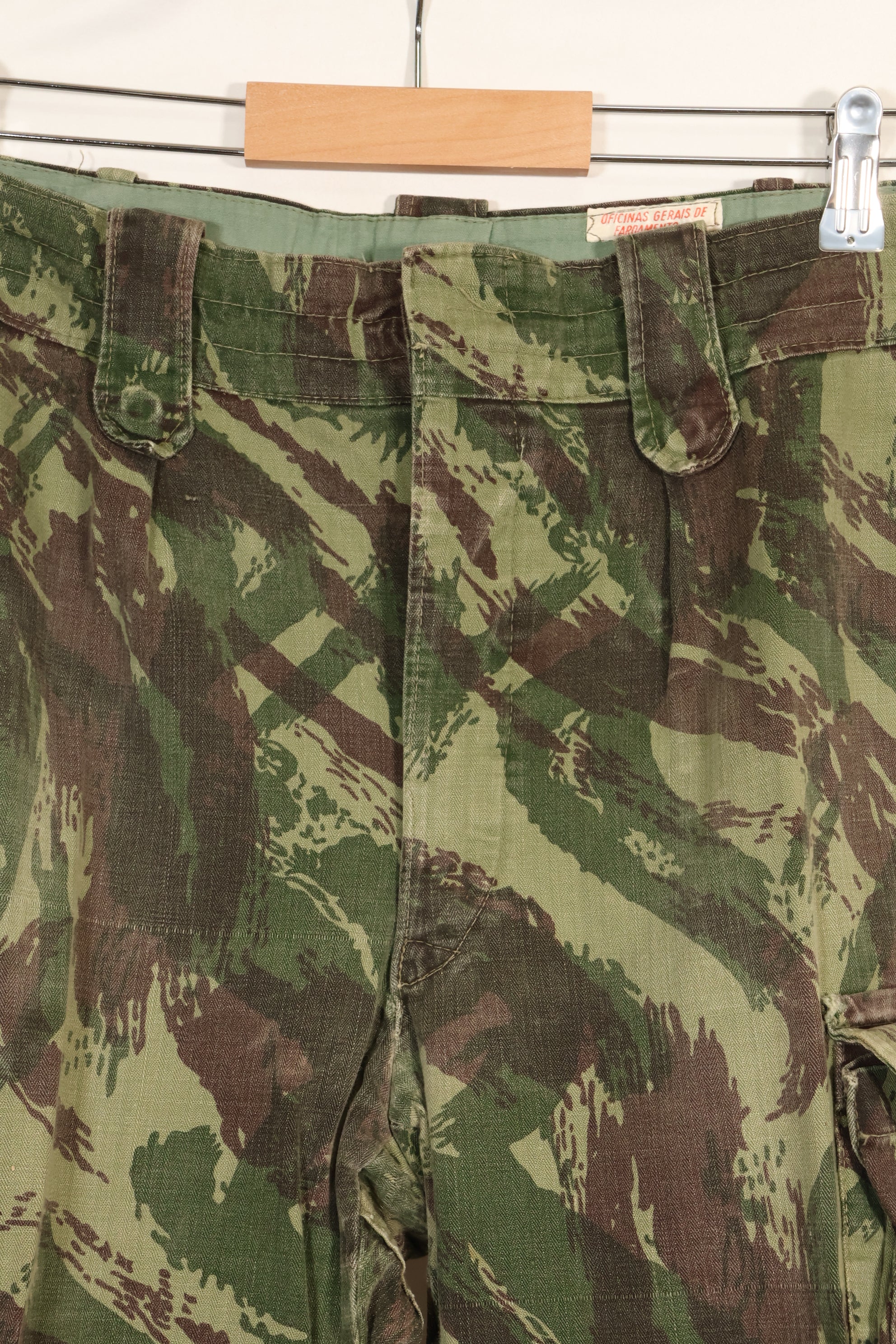 1960s-70s Portuguese Army Lizard Camouflage Cargo Pants, used.
