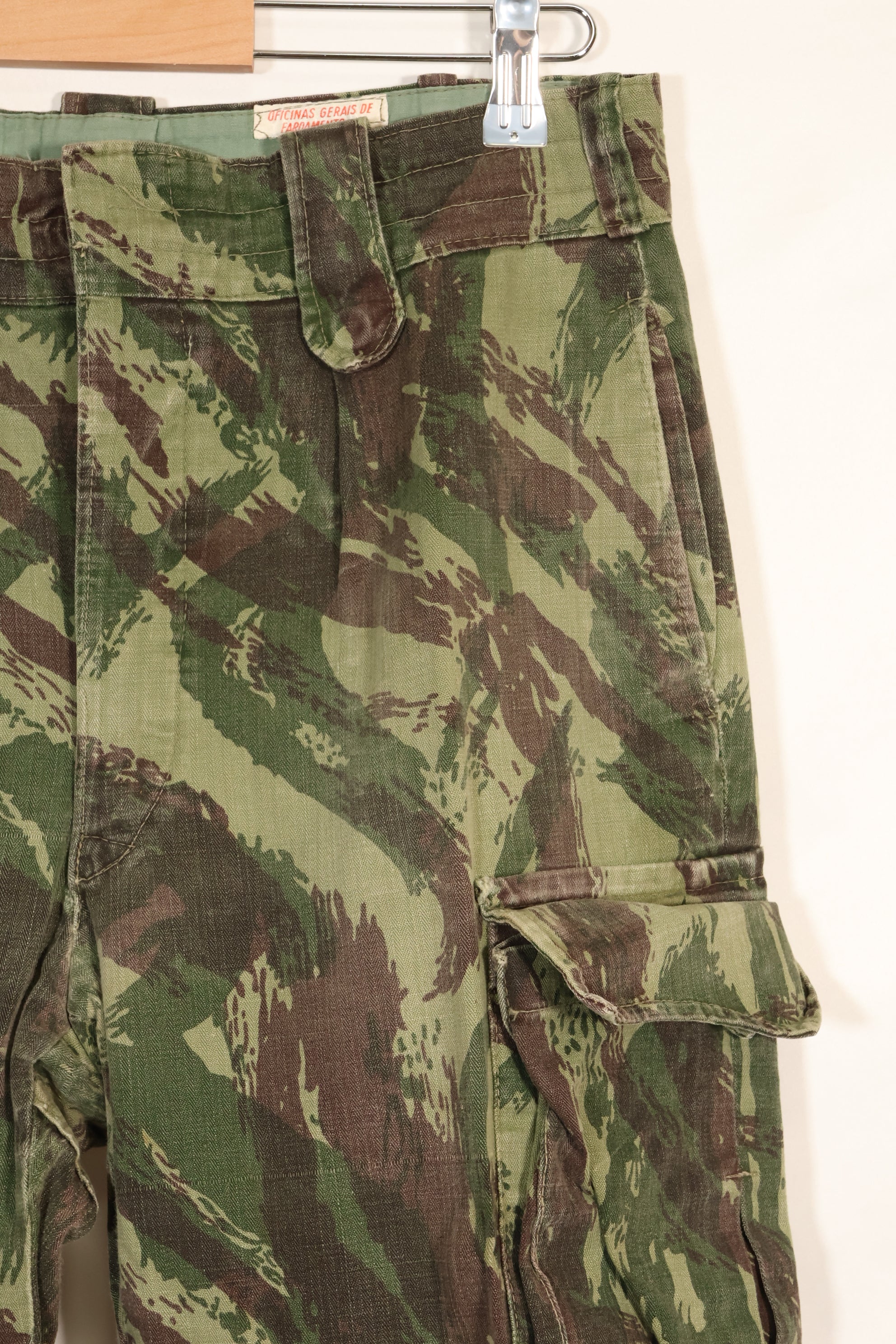 1960s-70s Portuguese Army Lizard Camouflage Cargo Pants, used.