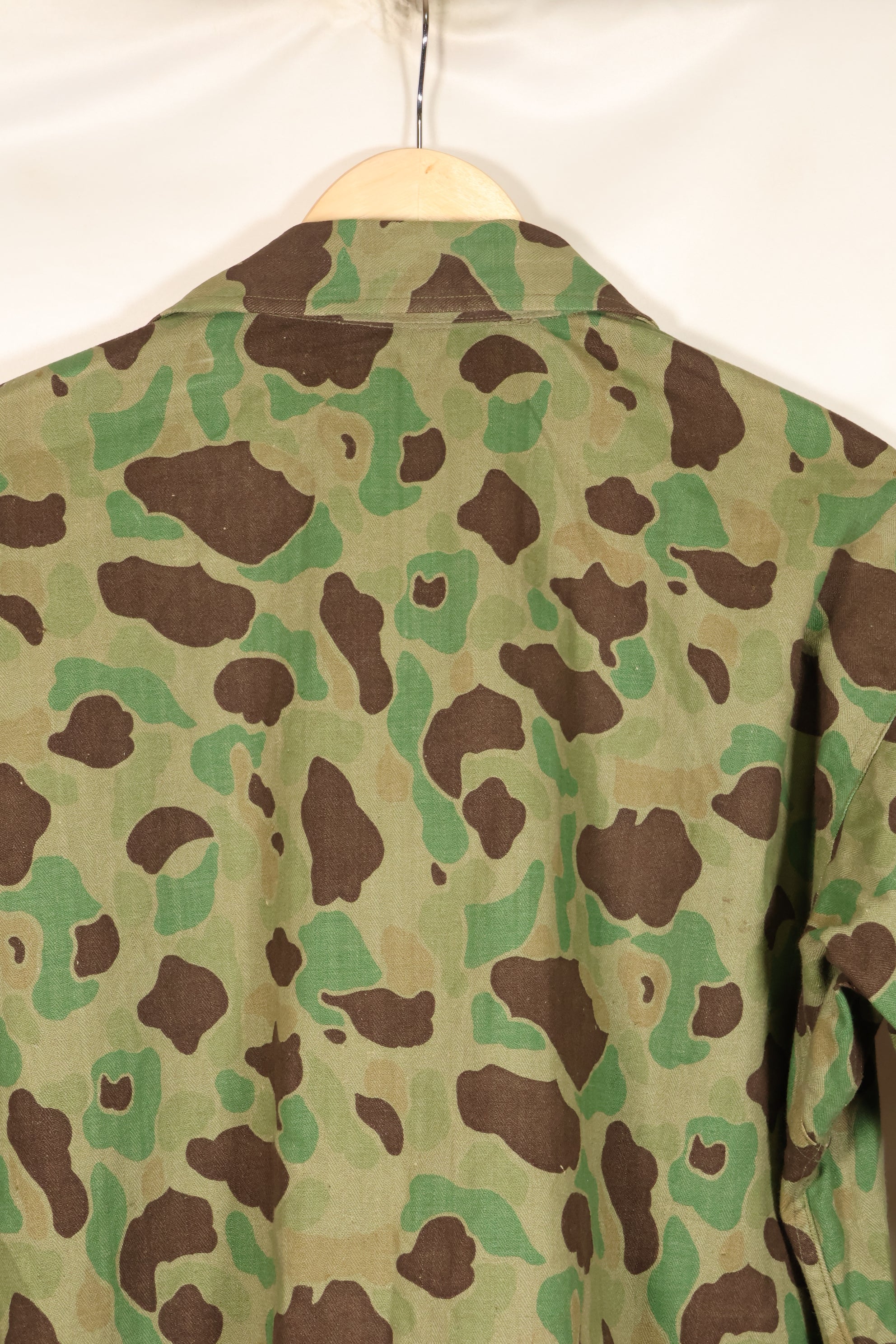 1940s-early 50s Japanese frogskin camouflage tailored jacket, HBT fabric, beautiful, used.