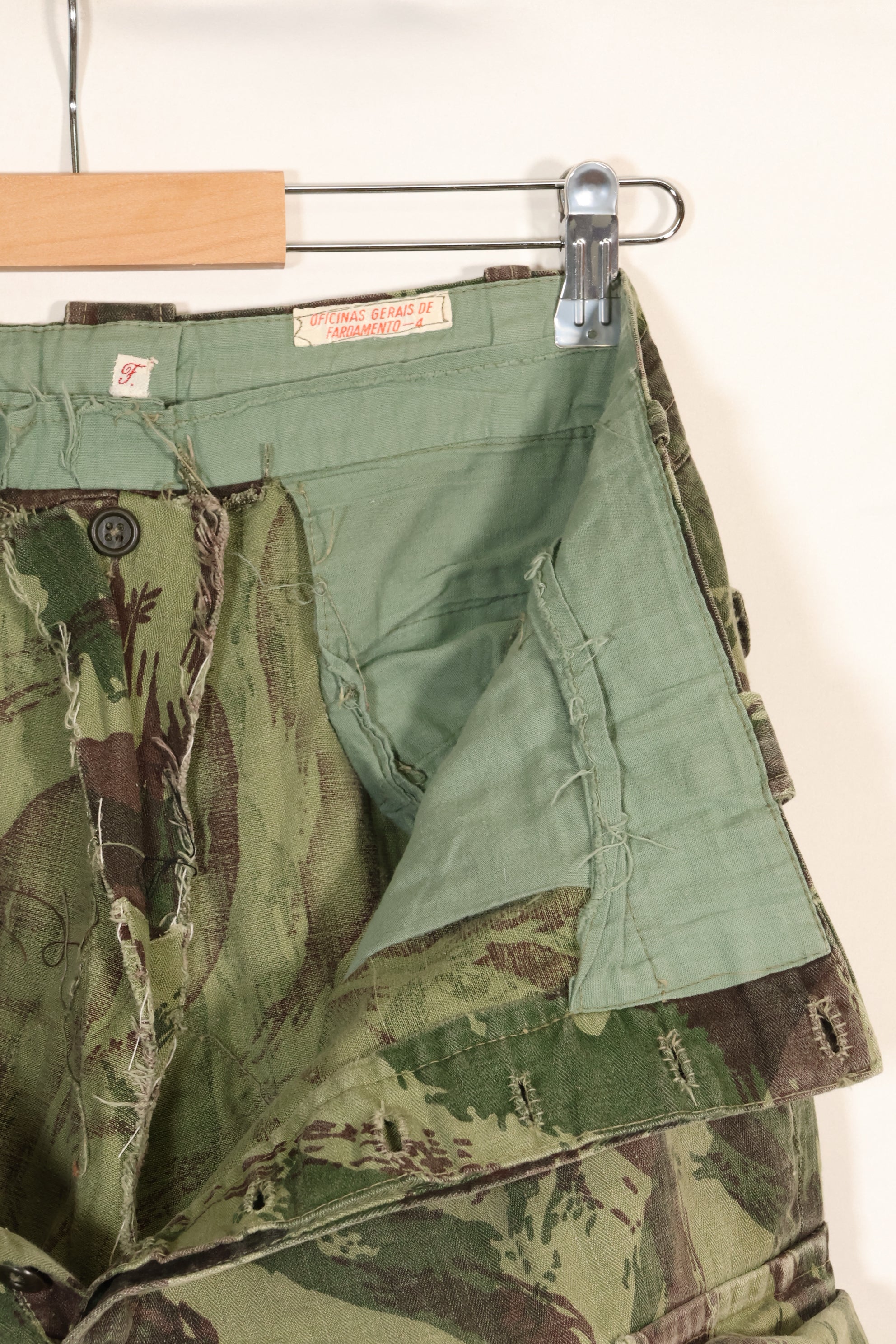 1960s-70s Portuguese Army Lizard Camouflage Cargo Pants, used.