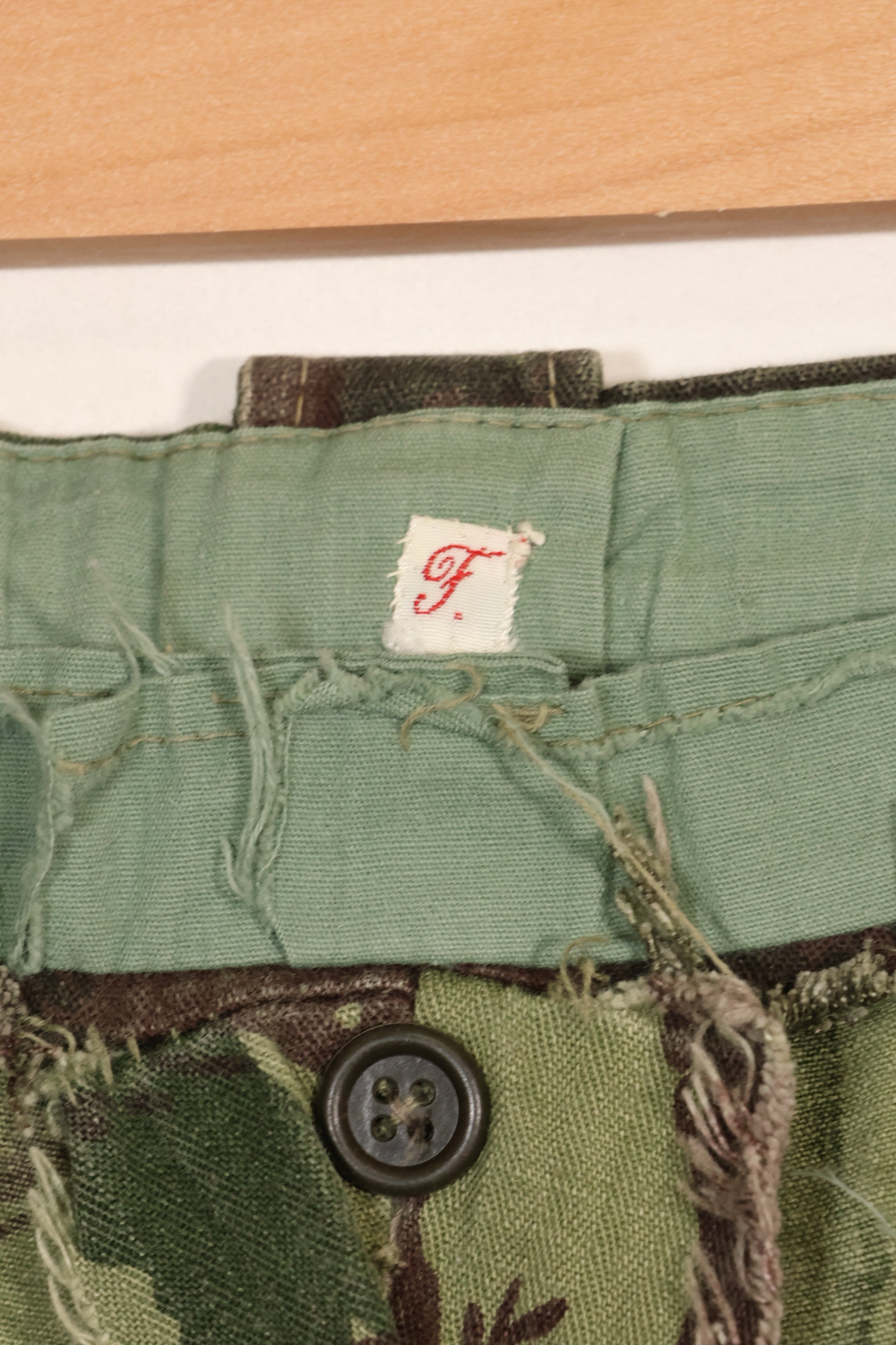 1960s-70s Portuguese Army Lizard Camouflage Cargo Pants, used.