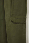 1940s-50s US Army M45 cotton field pants with modified cargo pockets, airborne use, used, B