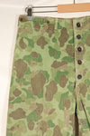 1940's P-44 frogskin camouflage pants USMC, faded, scratched, used.