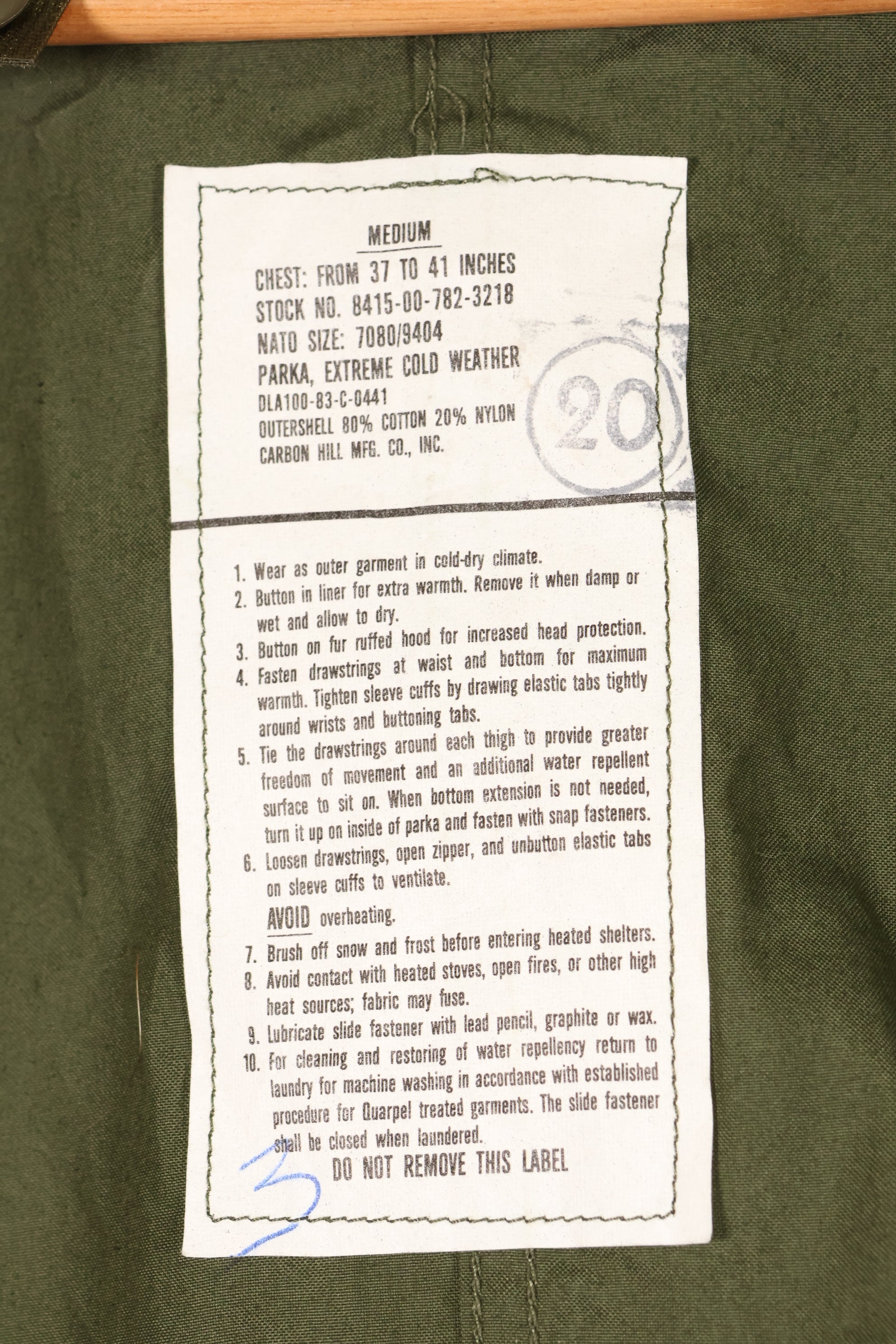 1983 Contract MEDIUM M65 Field Parka Fishtail Parka, almost unused, shell only.