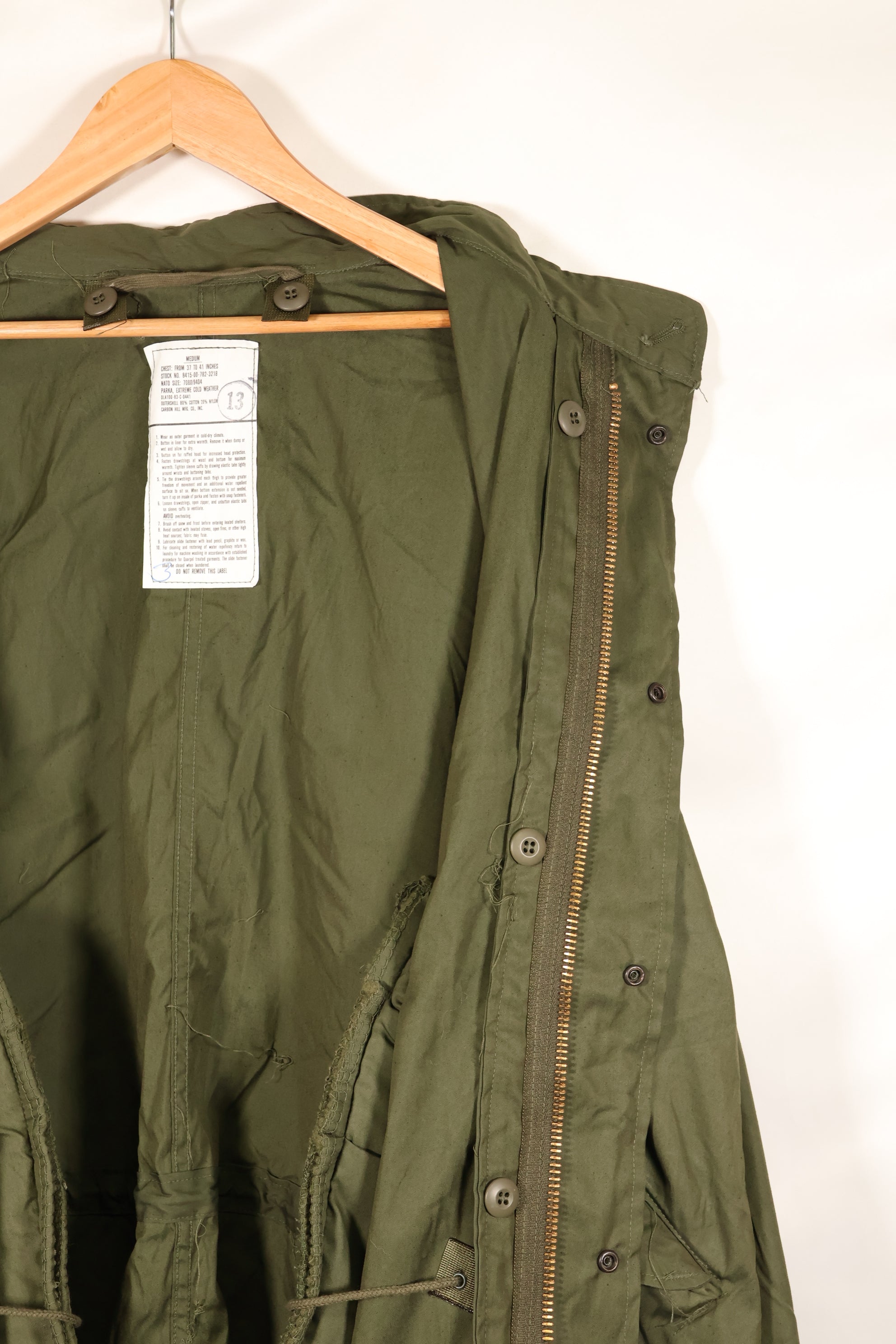 1983 Contract MEDIUM M65 Field Parka Fishtail Parka Almost unused Shell only B