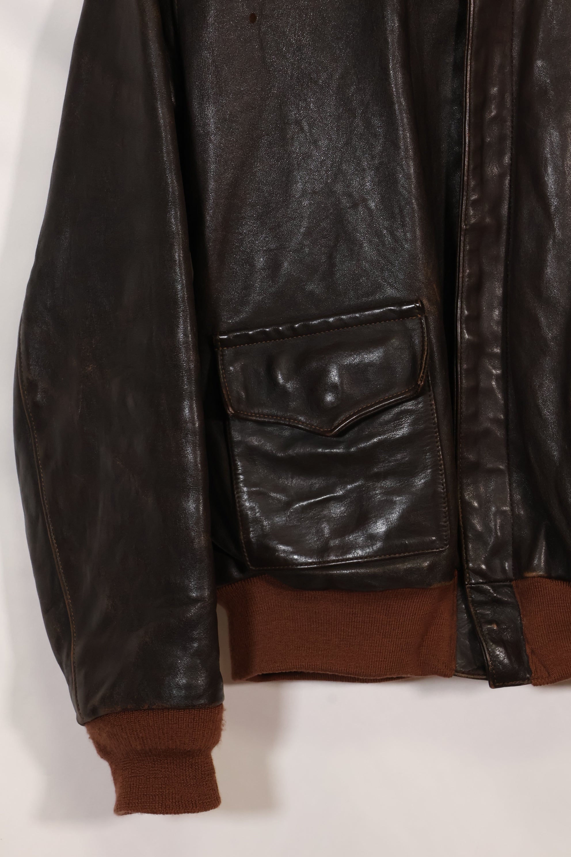2000's size 44 Real McCoys A-2 flight jacket, repaired, used