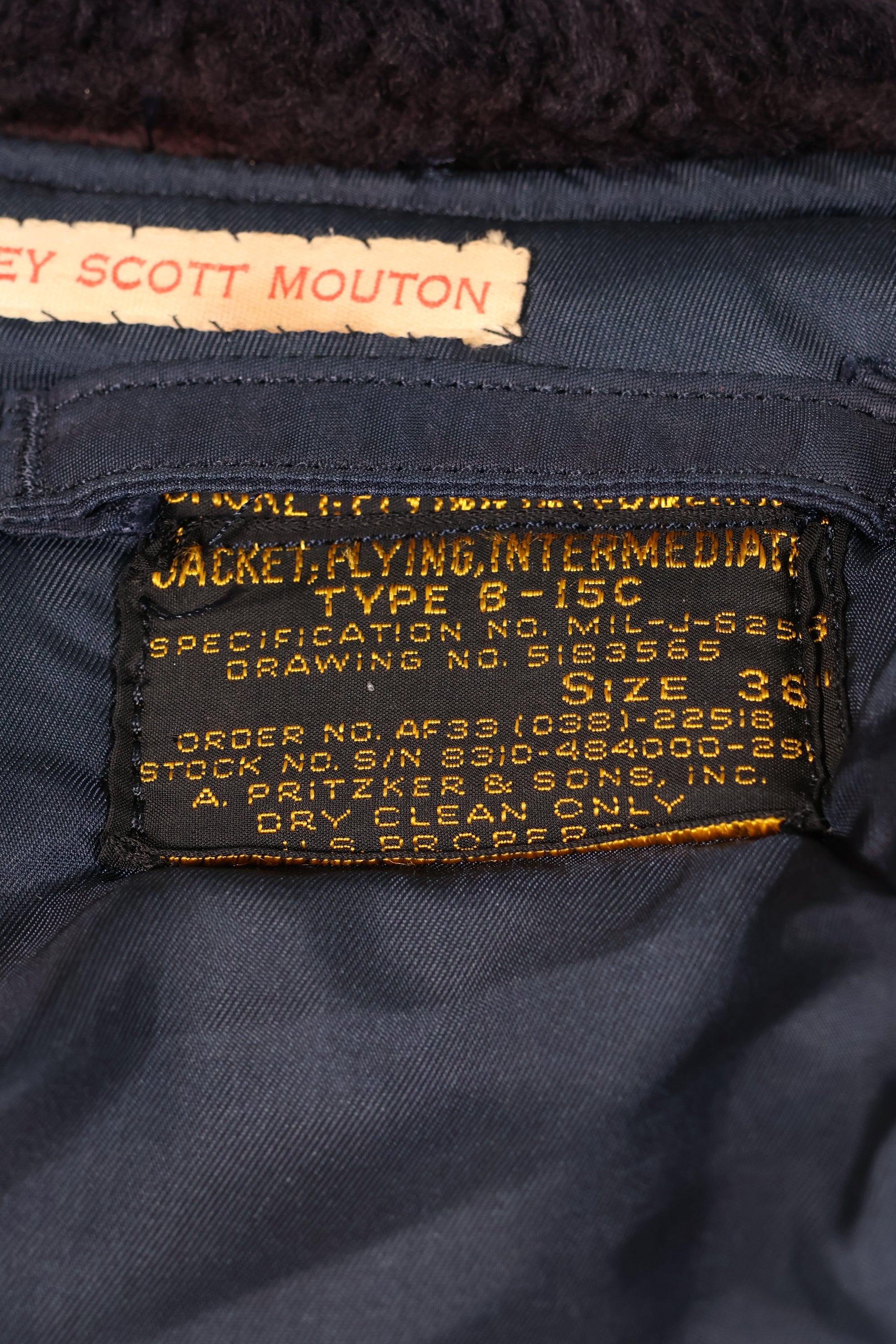 Early 1950s 38 USAF B-15C Flight Jacket Intermediate Zone Used