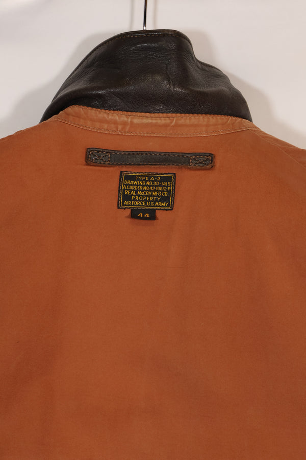 2000's size 44 Real McCoys A-2 flight jacket, repaired, used