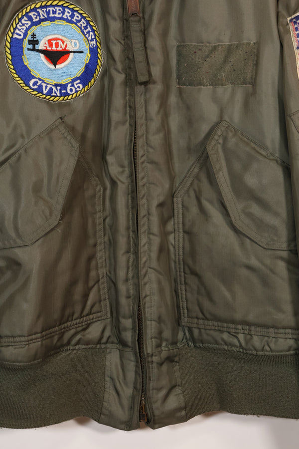 1980 Contract LARGE USS ENTERPRISE UWC-45P Flight Jacket Personalized Custom Used