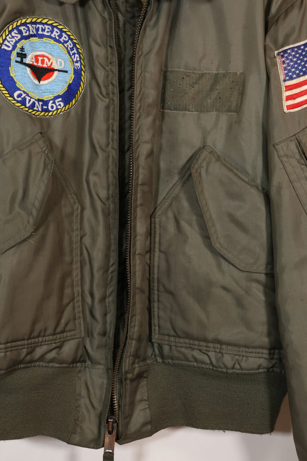 1980 Contract LARGE USS ENTERPRISE UWC-45P Flight Jacket Personalized Custom Used