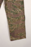 Real tiger stripe pants, silver tiger pattern, tanned, faded, used.