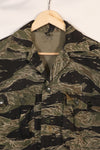 1960s US-L silver tiger stripe US cut shirt short sleeves custom torn