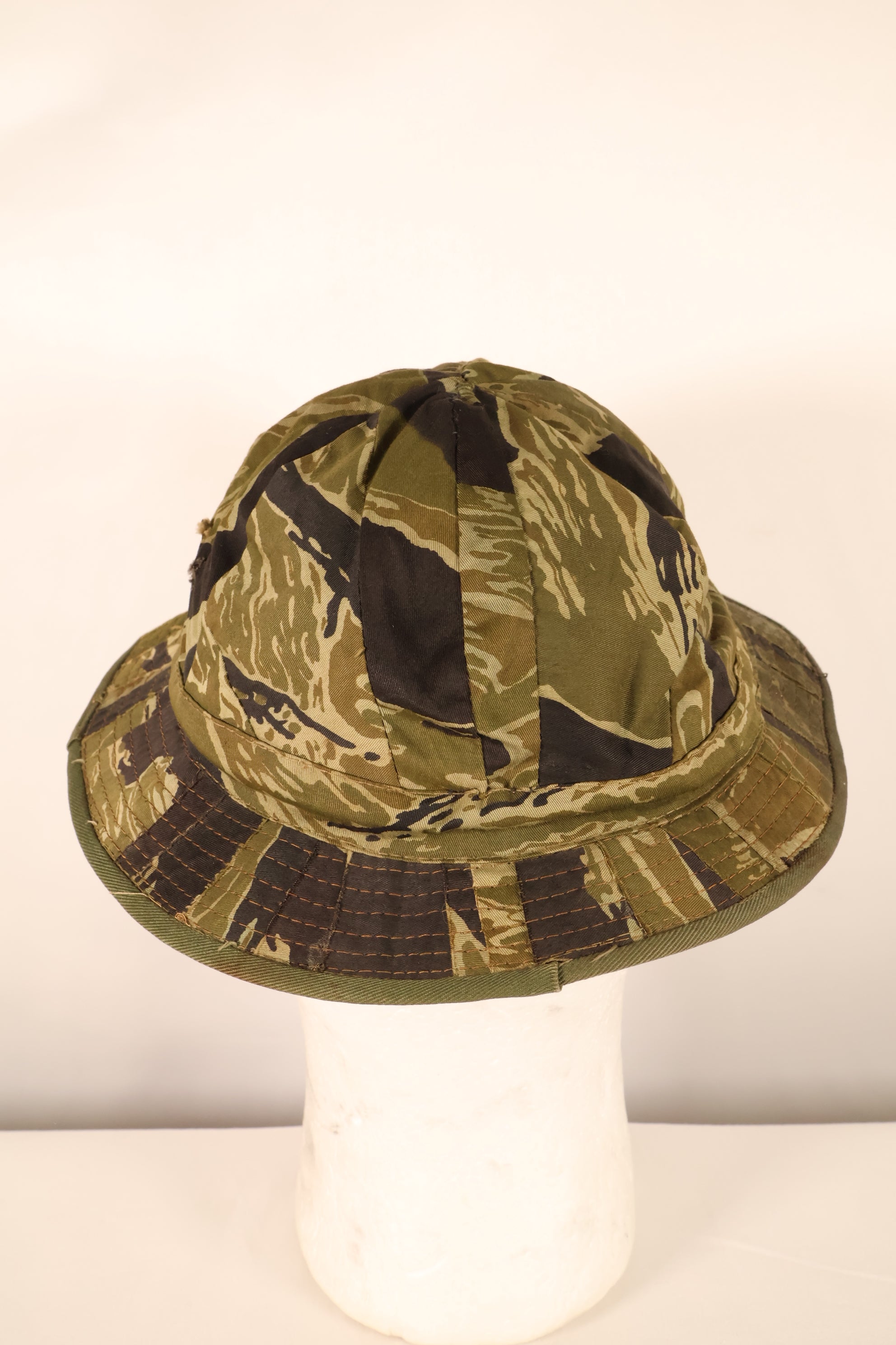 Authentic Fabric: South Vietnamese Marine Corps (VNMC) 3rd Pattern Transition-Period Fabric, Tiger Stripe Boonie Hat Replica