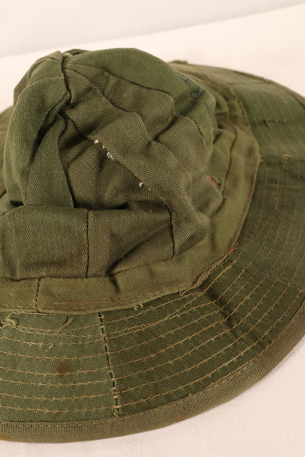 Authentic Fabric: South Vietnamese Marine Corps (VNMC) 3rd Pattern Transition-Period Fabric, Tiger Stripe Boonie Hat Replica