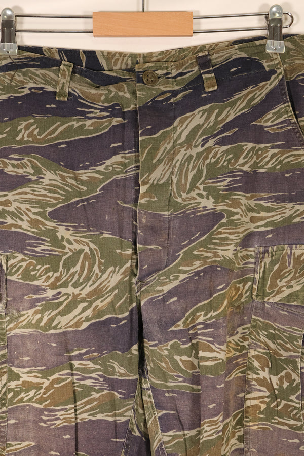 Estimated circa 1966; Privately sourced; Silver Tiger pattern; Tiger stripes; 2nd Model fatigue pants cut; Used