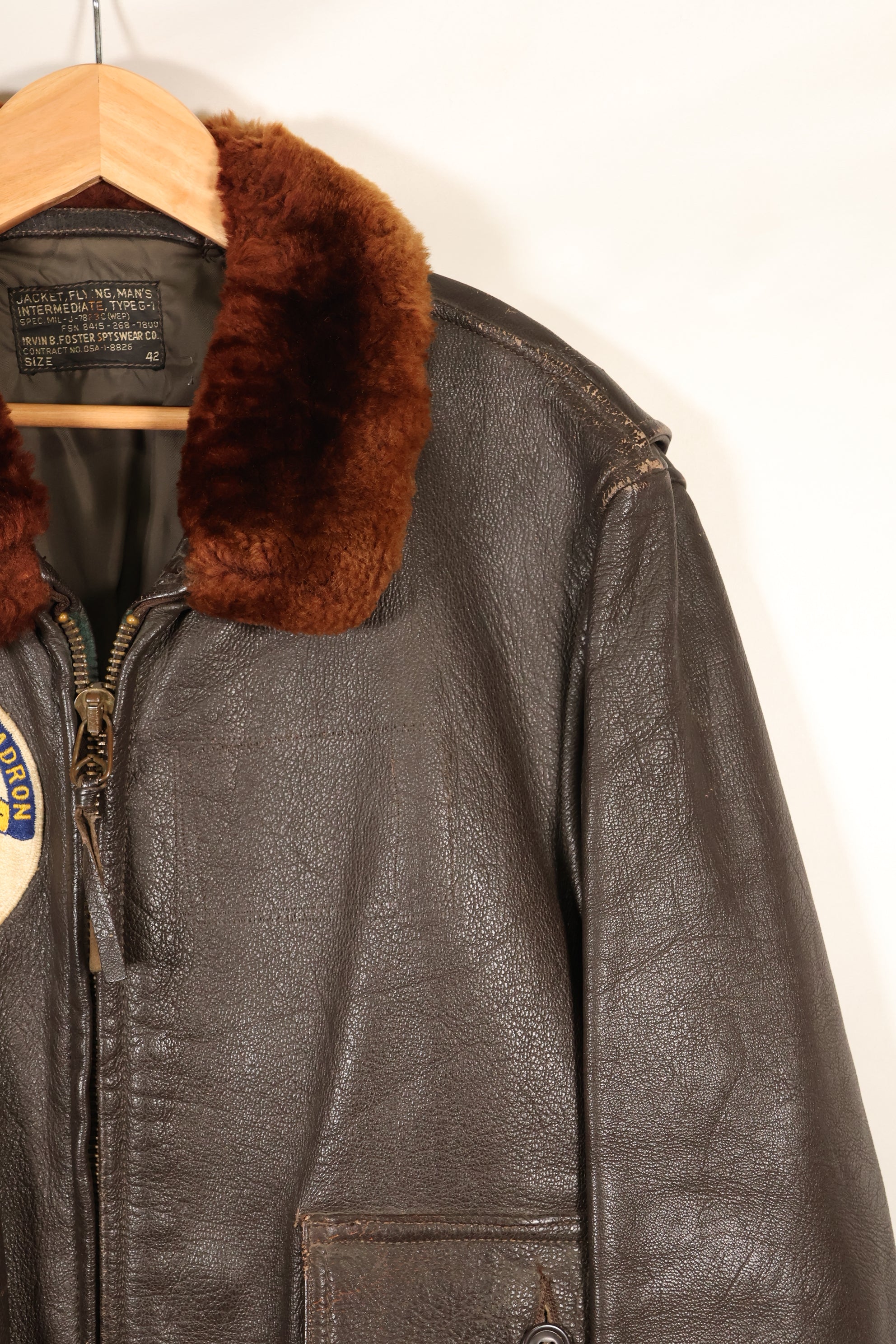 1960年代ロット　サイズ42　アメリカ海軍　G-1　フライトジャケット　Submarine Squadron Sixteen パッチ付き　中古品