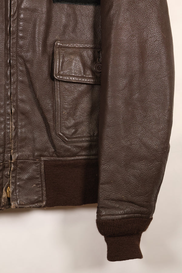 1971 contract size 44 G-1 flight jacket, painted, patches, used.