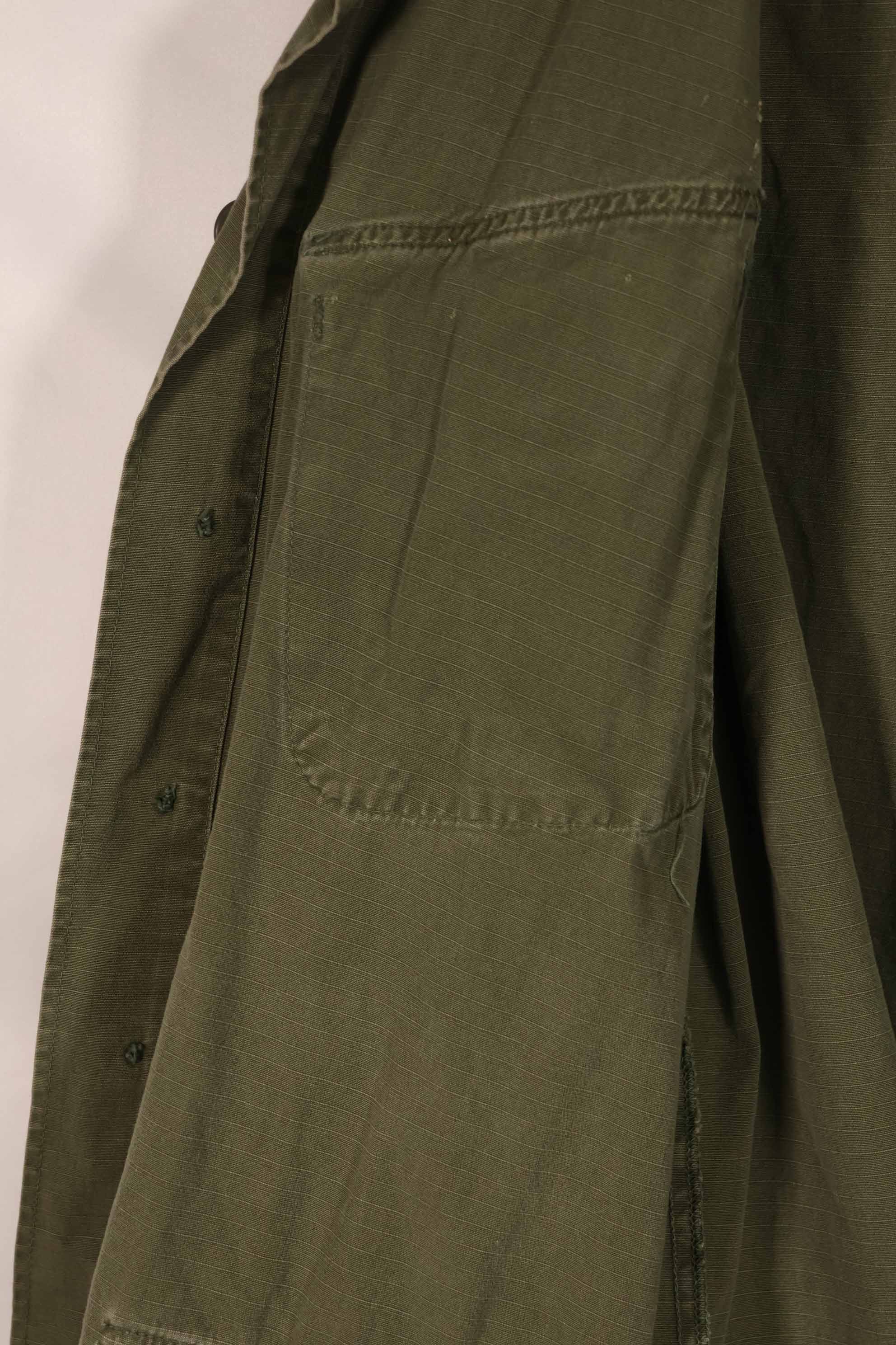 Real 1969 4th Model Jungle Fatigue Jacket, M-R, stained, used.