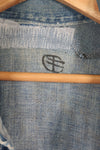 1930s U.S. Army denim pullover shirt, 3 buttons, used.