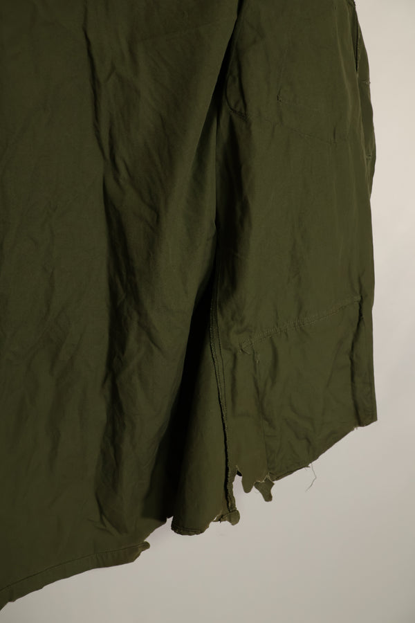 Real 1966-1967 3rd Model Jungle Fatigue Jacket L-R with damage.