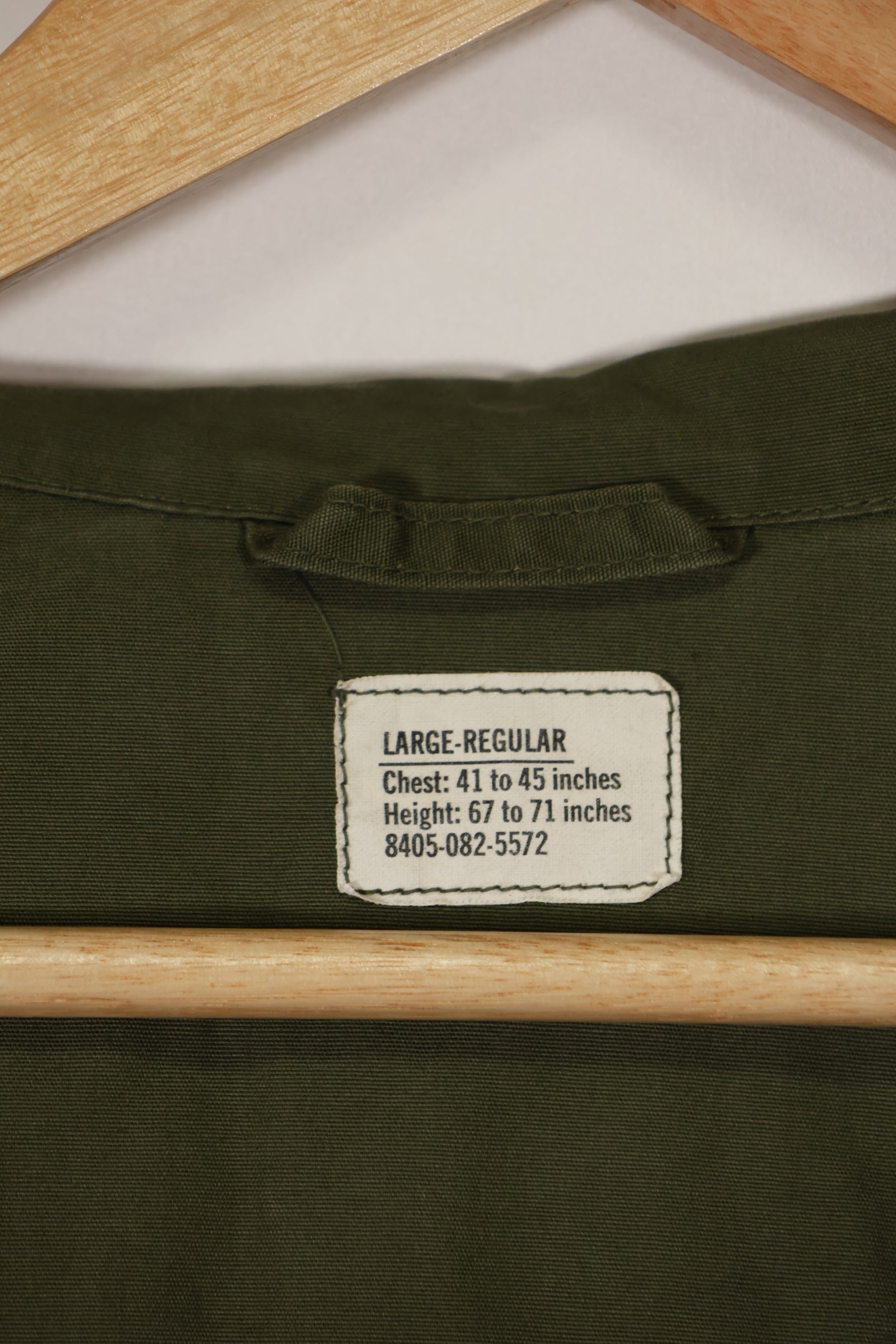 Real 1966-1967 3rd Model Jungle Fatigue Jacket L-R with damage.