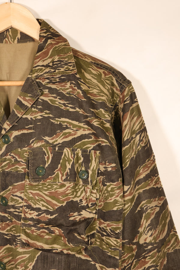 Late 1960s | Locally made | Estimated to be made in Vietnam or Thailand | Tiger-striped shirt | Used