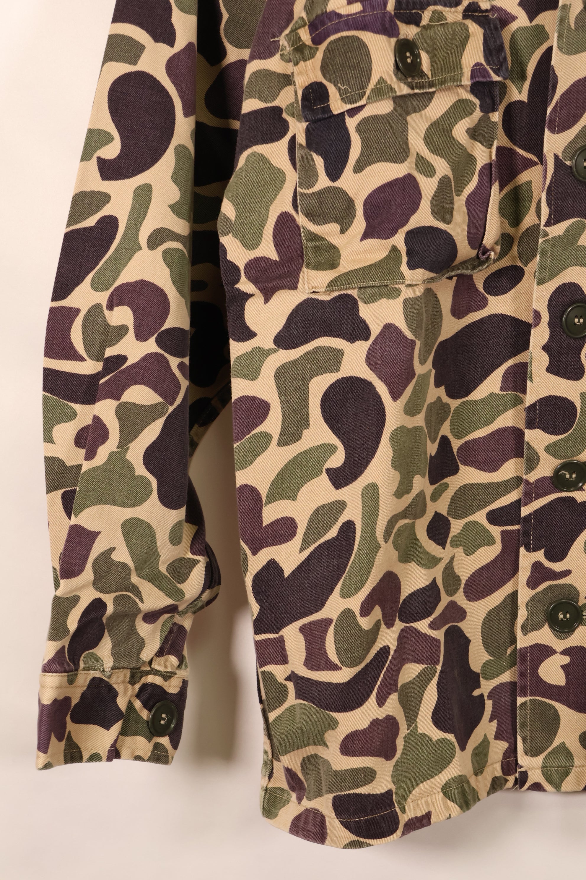 Early 1960s, A-M Equivalent, CIDG, Beogam Camouflage, Asian Cut, Shirt, Locally Made, Frog Skin Camouflage, Used