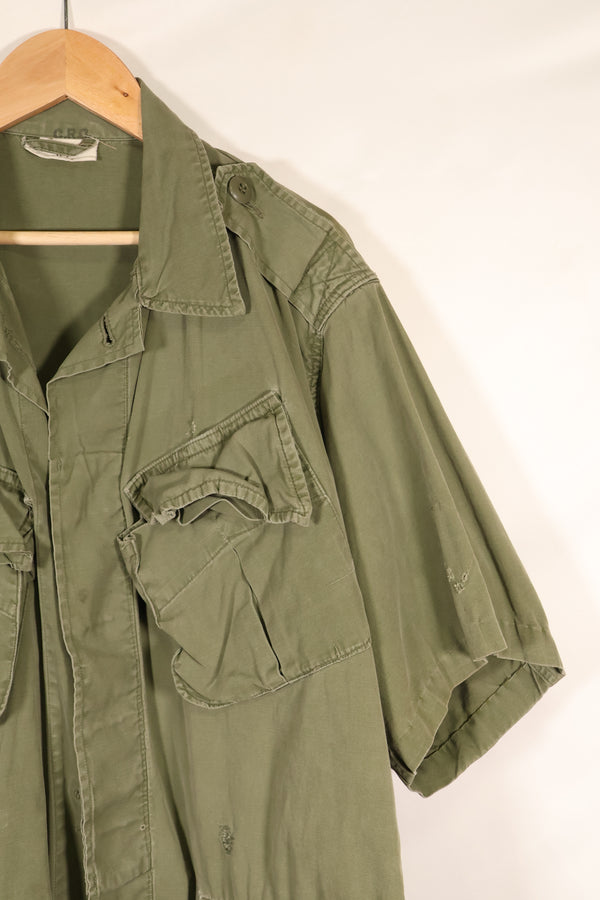 Circa 1965 M-S FEC Contract Made in Japan 2nd Model Jungle Fatigue Jacket Short Sleeve Custom Used