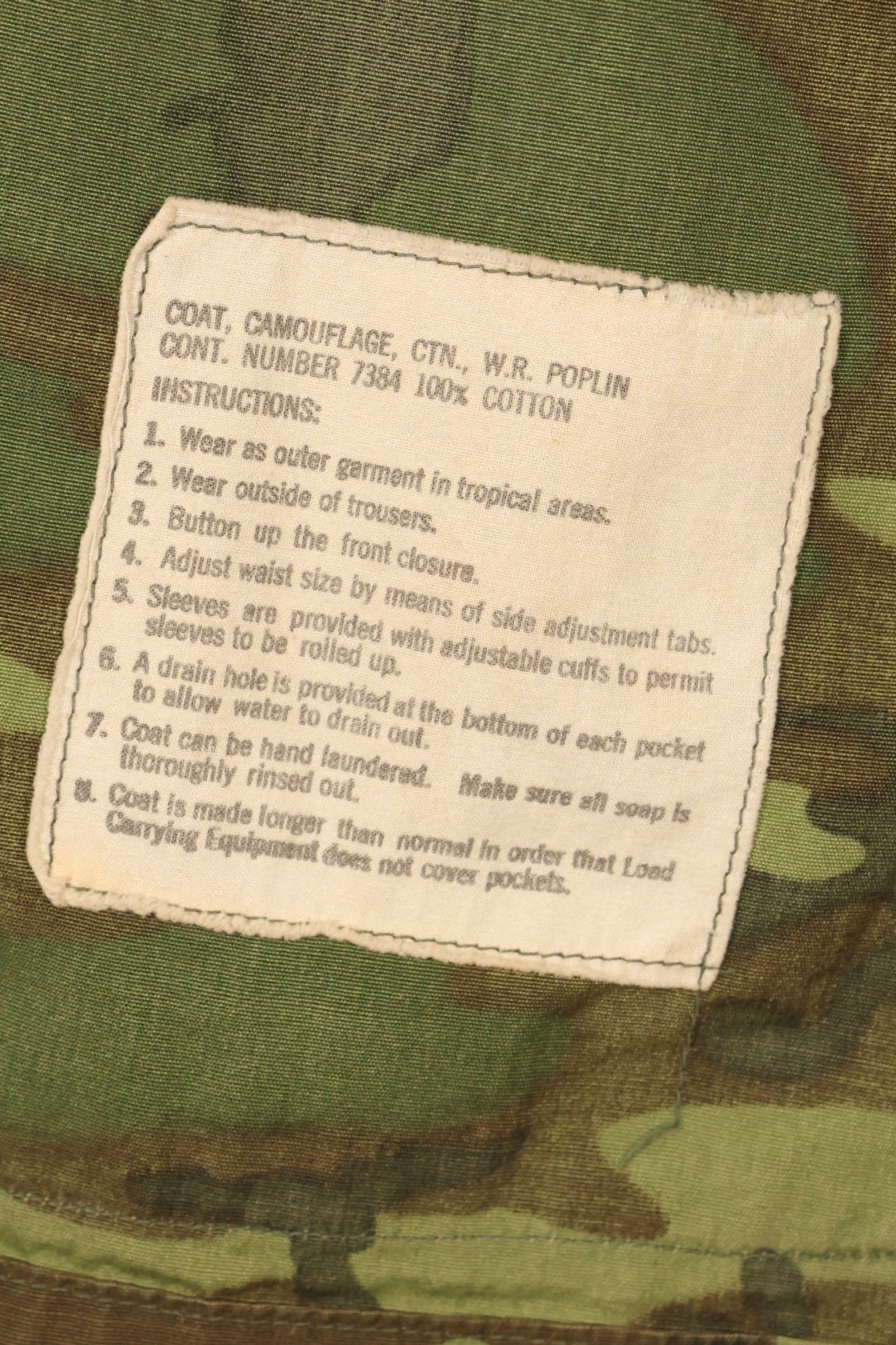 1966-67 Contract M-R ERDL Early Print Jungle Fatigue Jacket Used