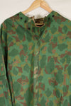 Real 1944 USMC frogskin camouflage rubberized rain poncho, good condition, used.