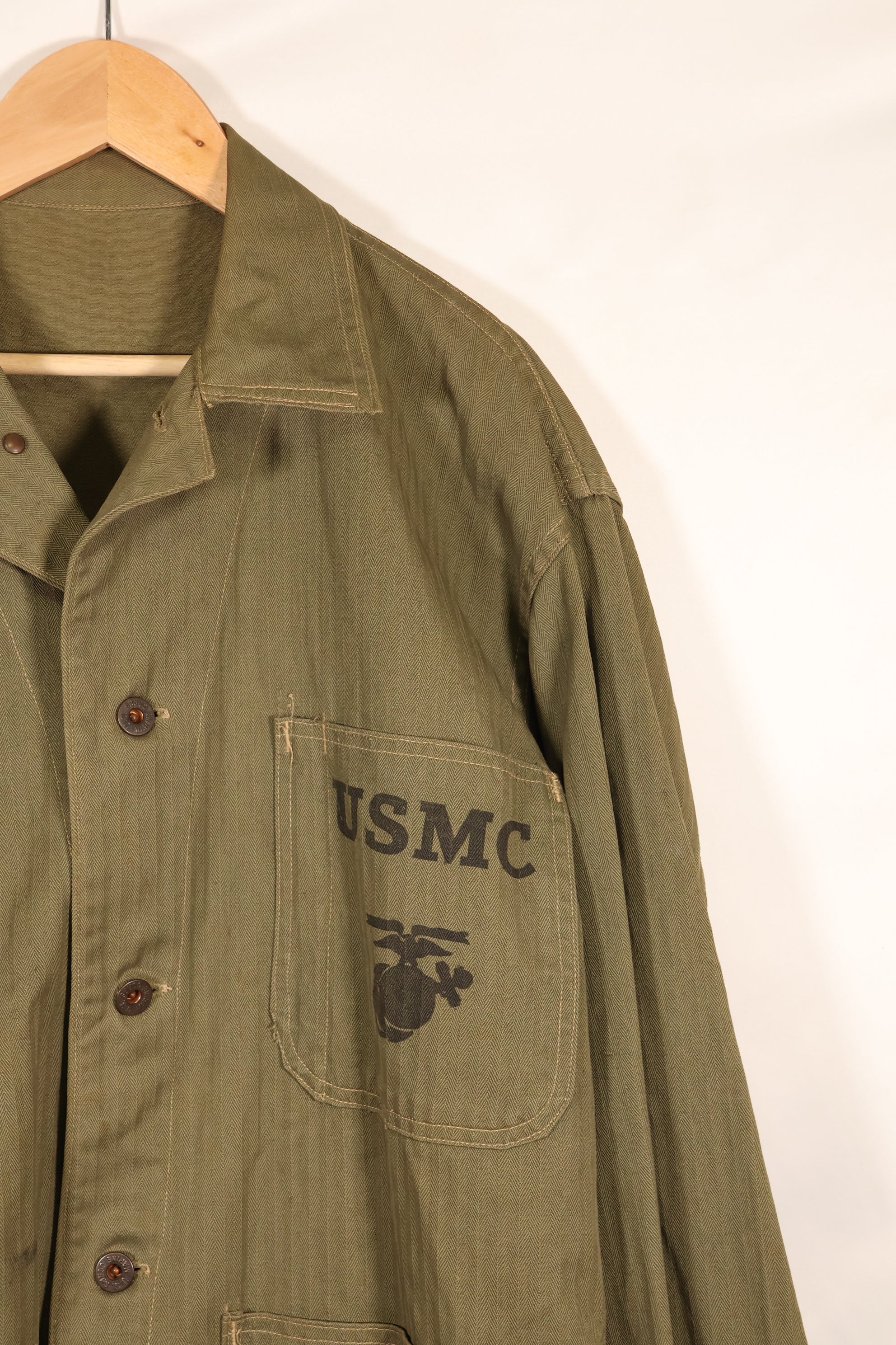 1940s USMC US Marine Corps P-41 HBT Utility Jacket in good used condition