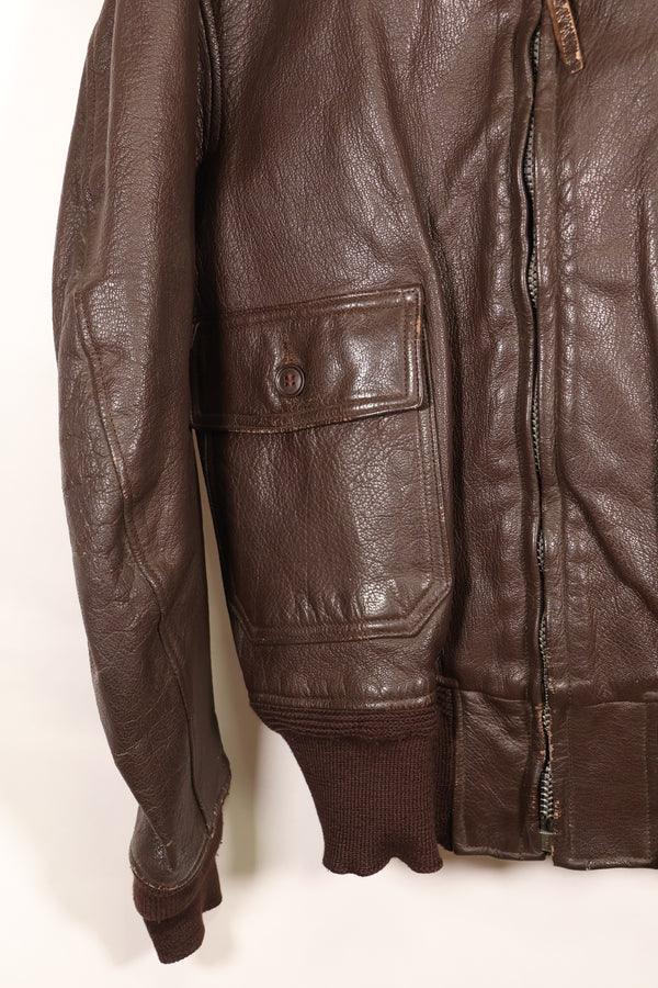 Early 1960s lot size 42 G-1 intermediates zone flight jacket, used.