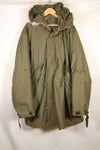 Late 1940's L size US Army M-48 Field Parka with repairs, used movie company costume.