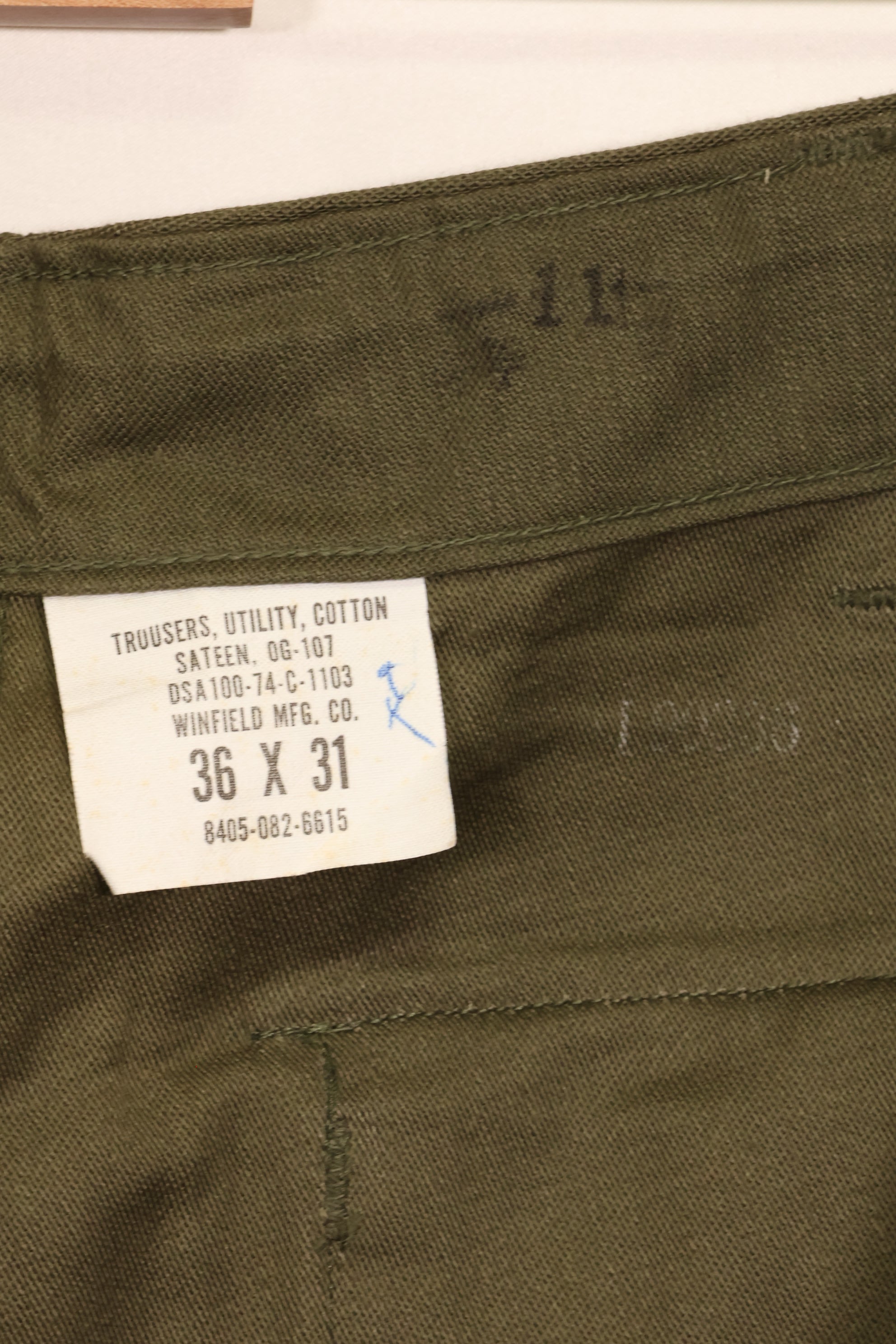 1974 Accounting TYPE 3 36 x 31 US Army OG-107 Utility Pants Baker Pants Used