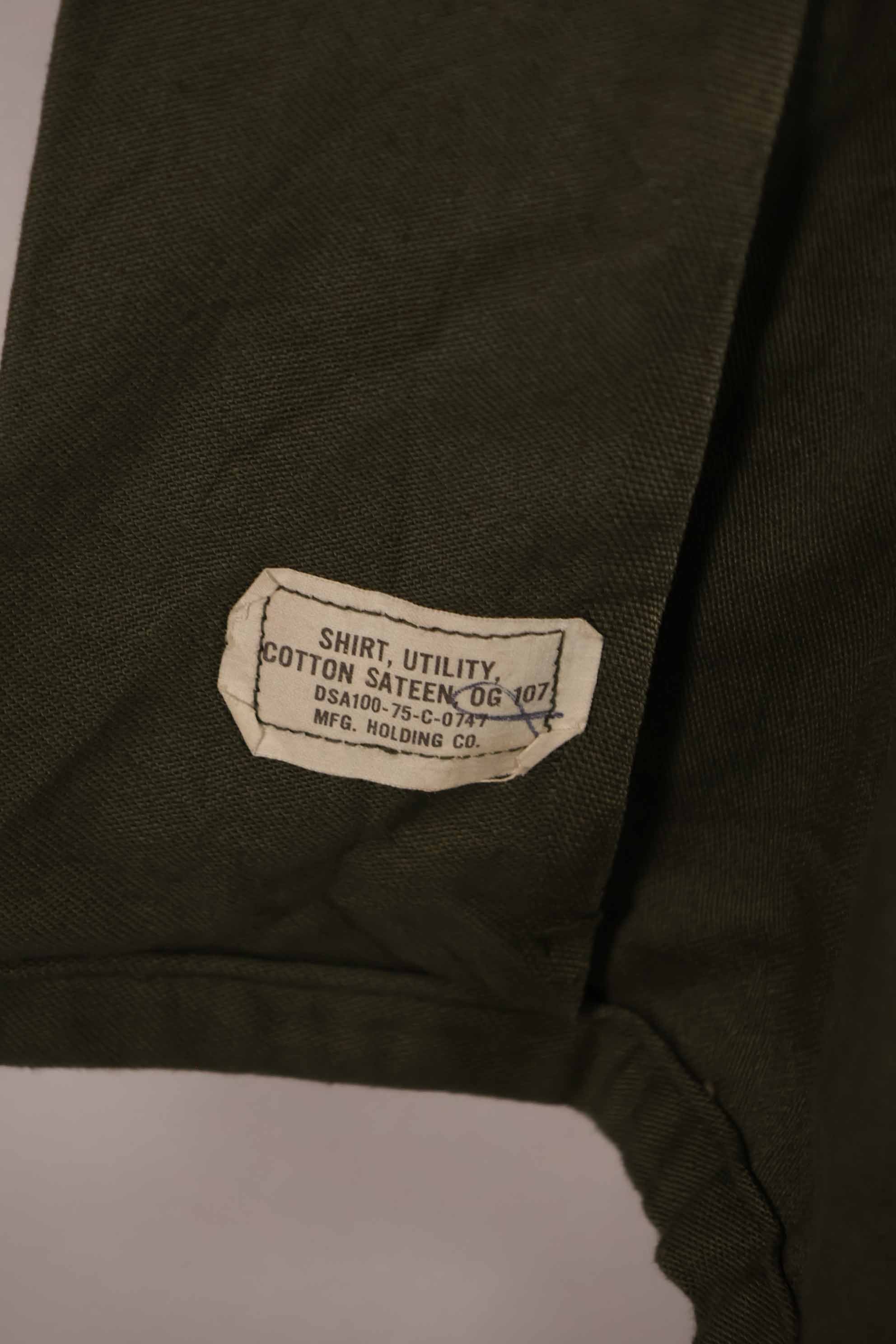 Real 1975 U.S. Army OG-107 Utility Shirt 17 1/2 x 36 Used D