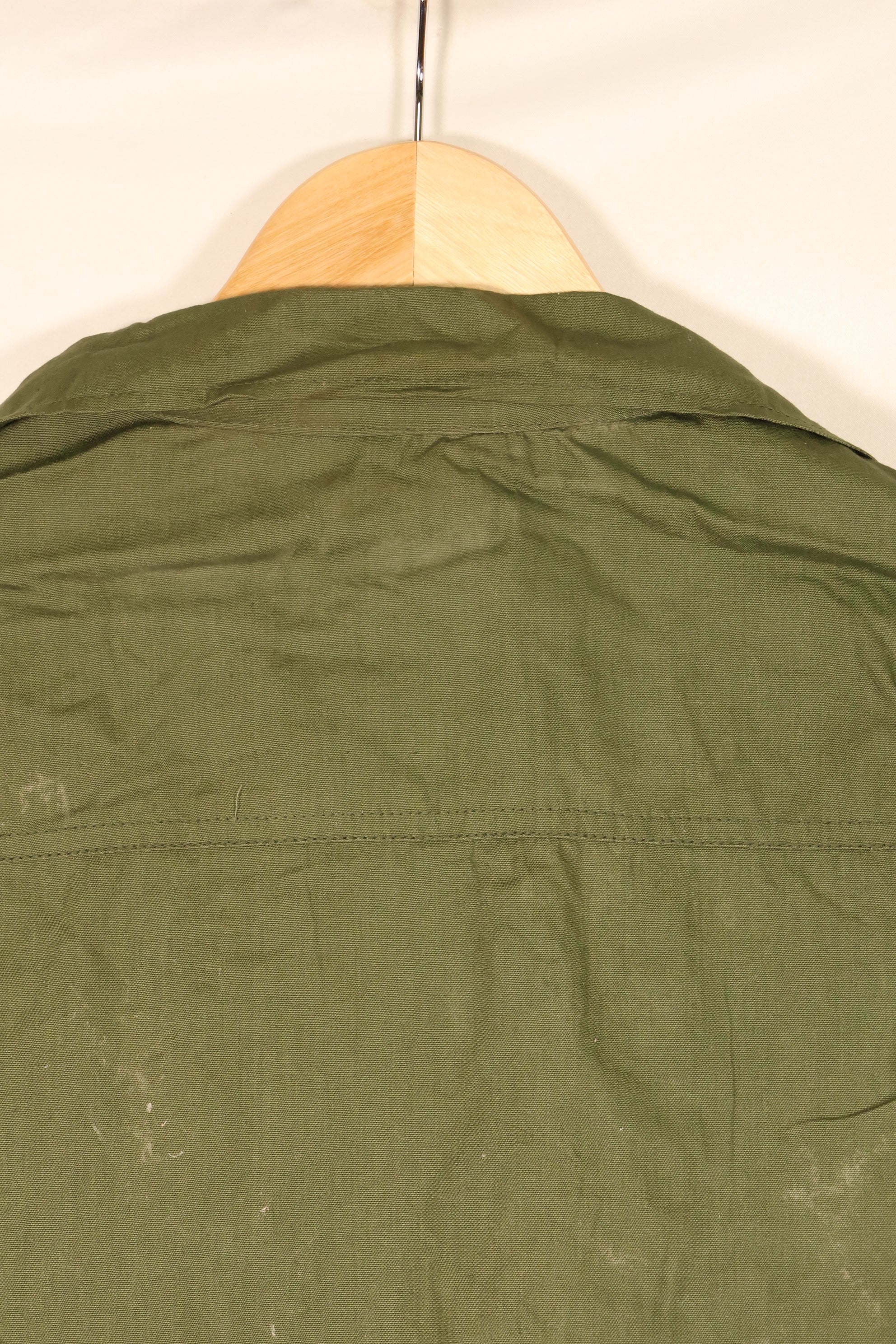 1967 Contract, L-L, Virtually Unused, 3rd Model Jungle Fatigue Jacket, Stains on the Back, Used