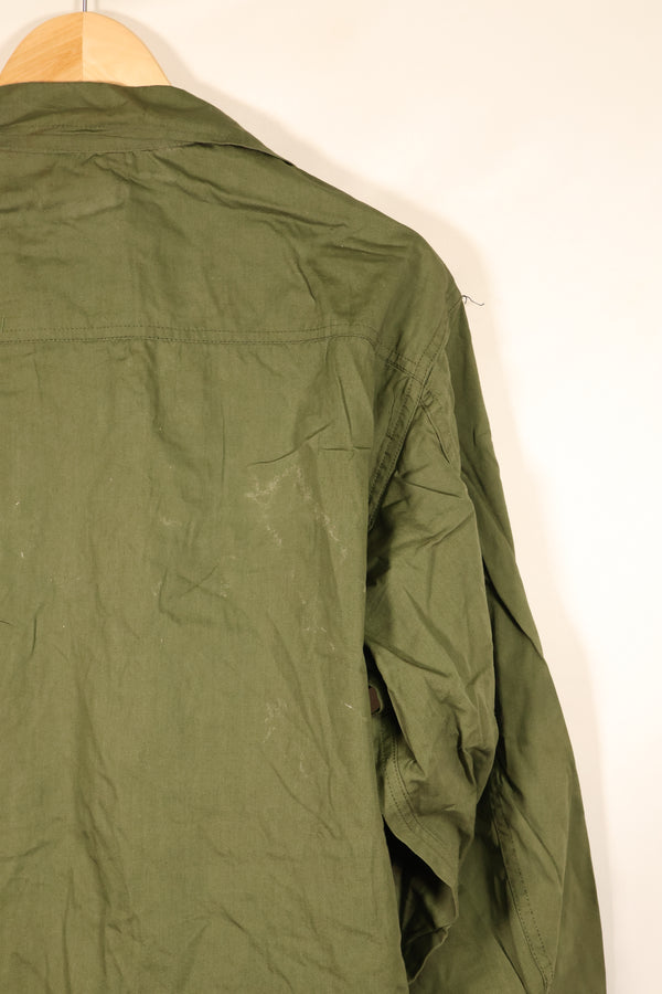 1967 Contract, L-L, Virtually Unused, 3rd Model Jungle Fatigue Jacket, Stains on the Back, Used