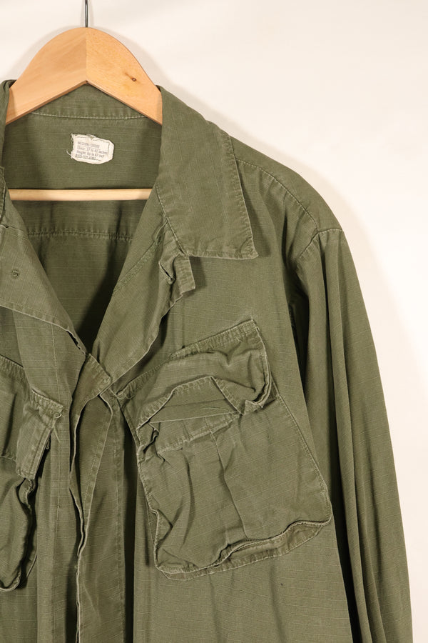 1970 Contract M-S 4th Model Jungle Fatigue Jacket, faded, used.
