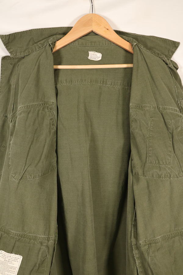 1970 Contract M-S 4th Model Jungle Fatigue Jacket, faded, used.
