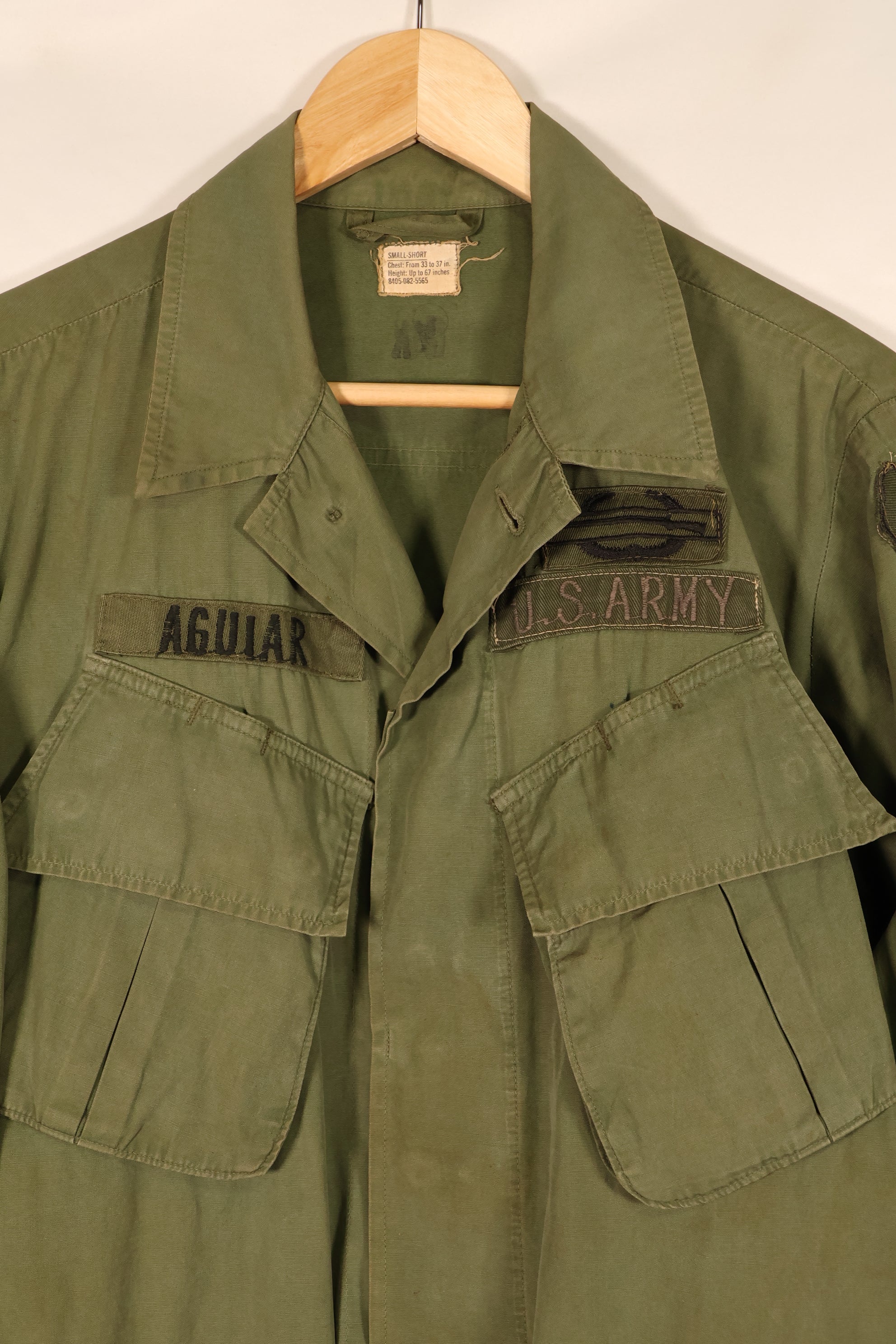 1967 Contract, S-S, 3rd Model Jungle Fatigue Jacket, 25th Infantry Division Patch, Used