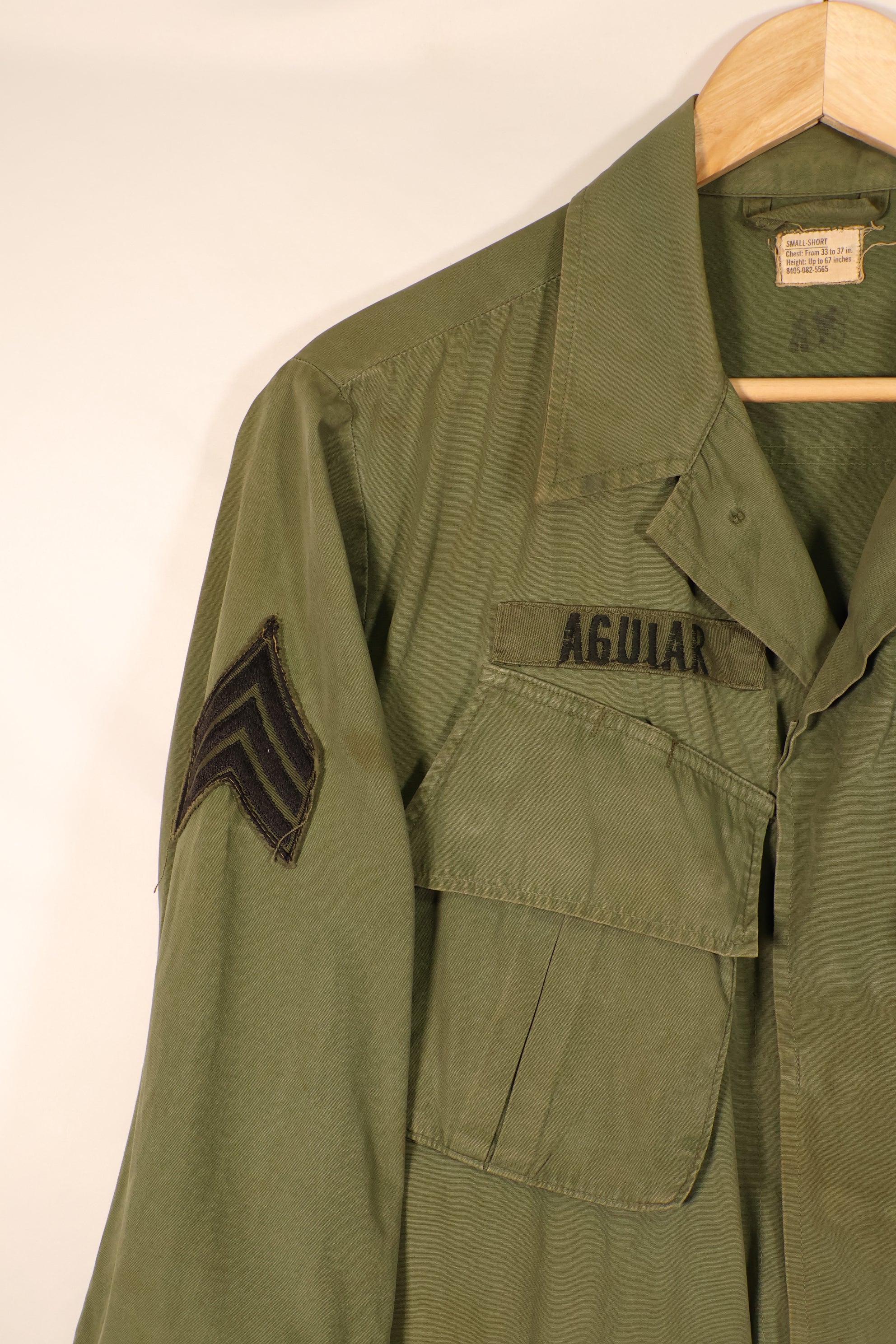 1967 Contract, S-S, 3rd Model Jungle Fatigue Jacket, 25th Infantry Division Patch, Used