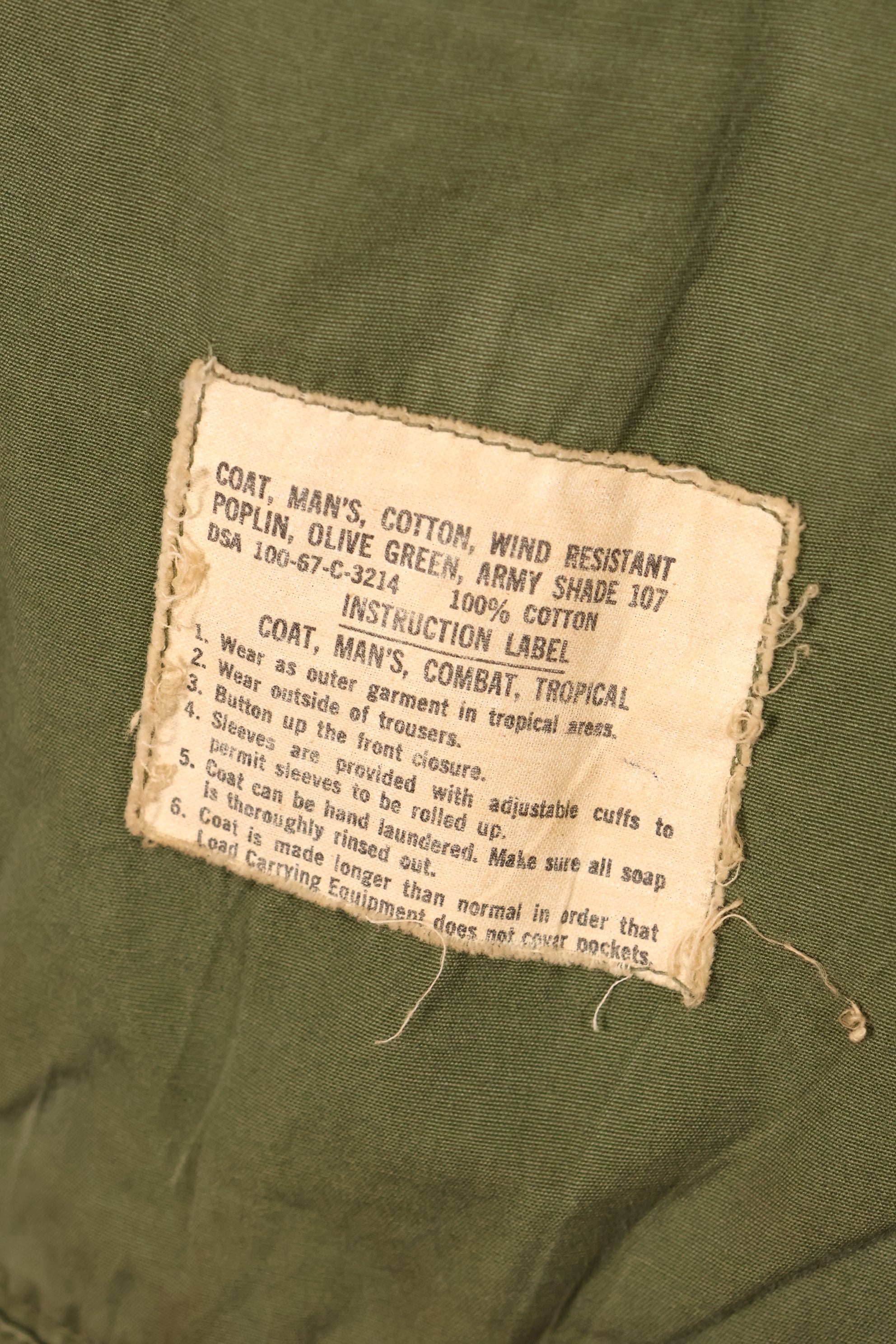 1967 Contract, S-S, 3rd Model Jungle Fatigue Jacket, 25th Infantry Division Patch, Used