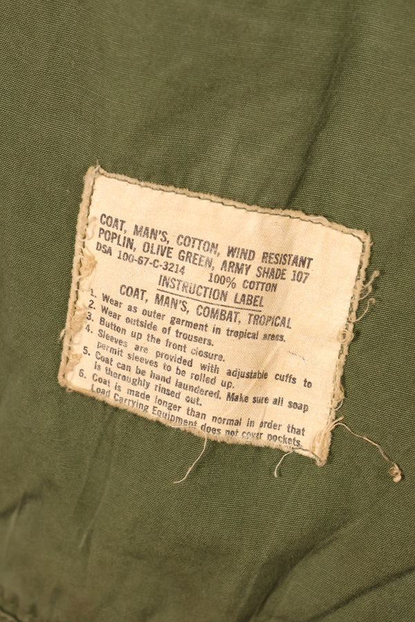 1967 Contract, S-S, 3rd Model Jungle Fatigue Jacket, 25th Infantry Division Patch, Used